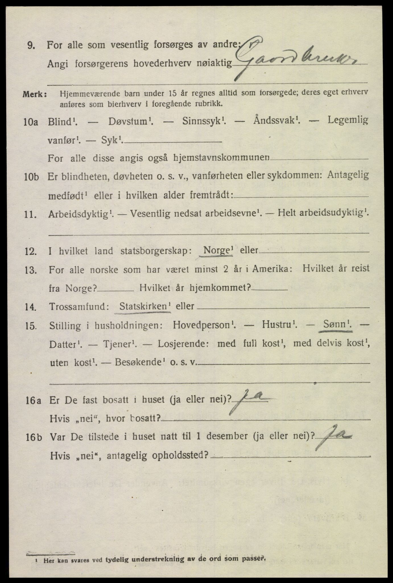 SAK, 1920 census for Vigmostad, 1920, p. 1634