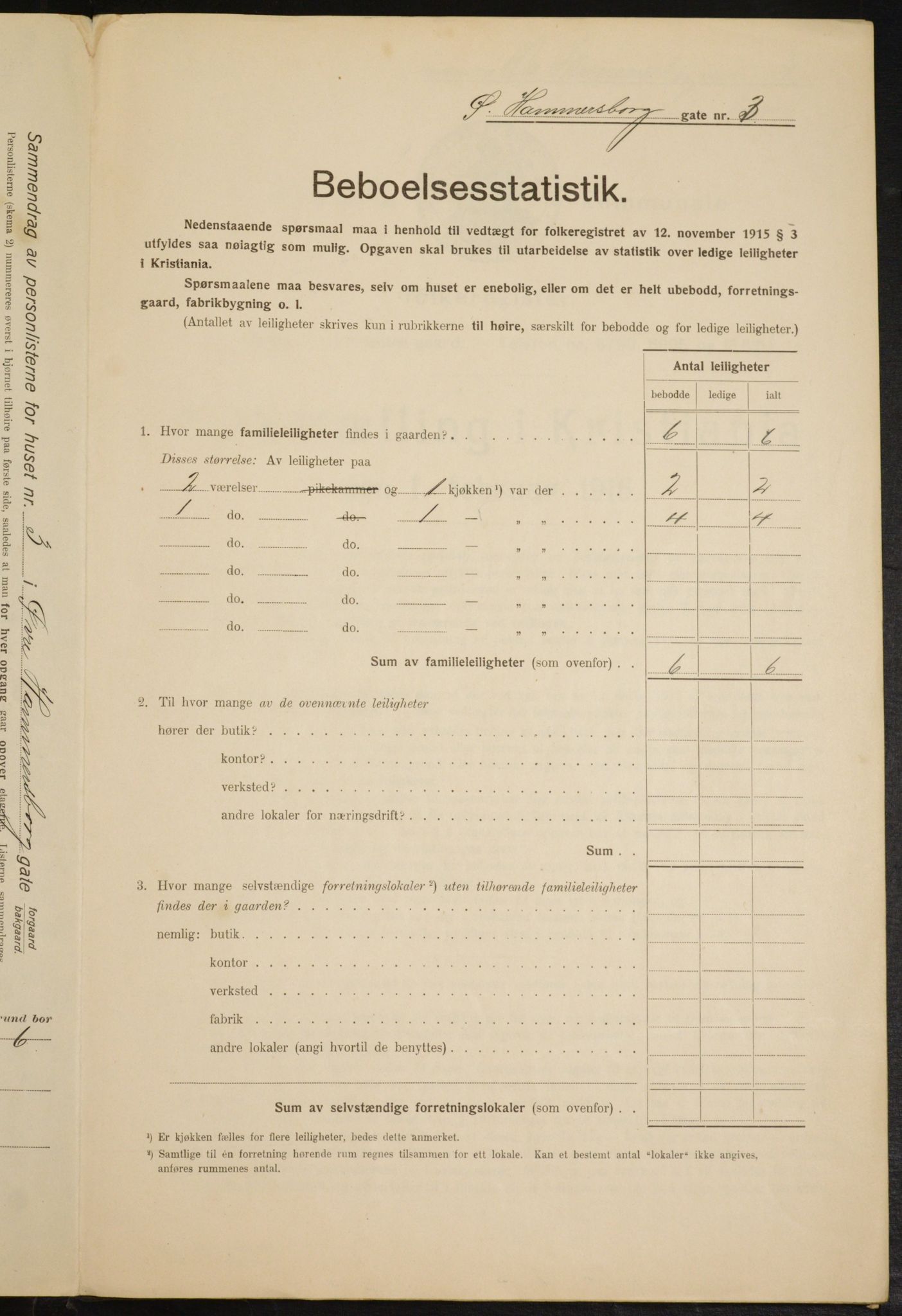 OBA, Municipal Census 1916 for Kristiania, 1916, p. 133582