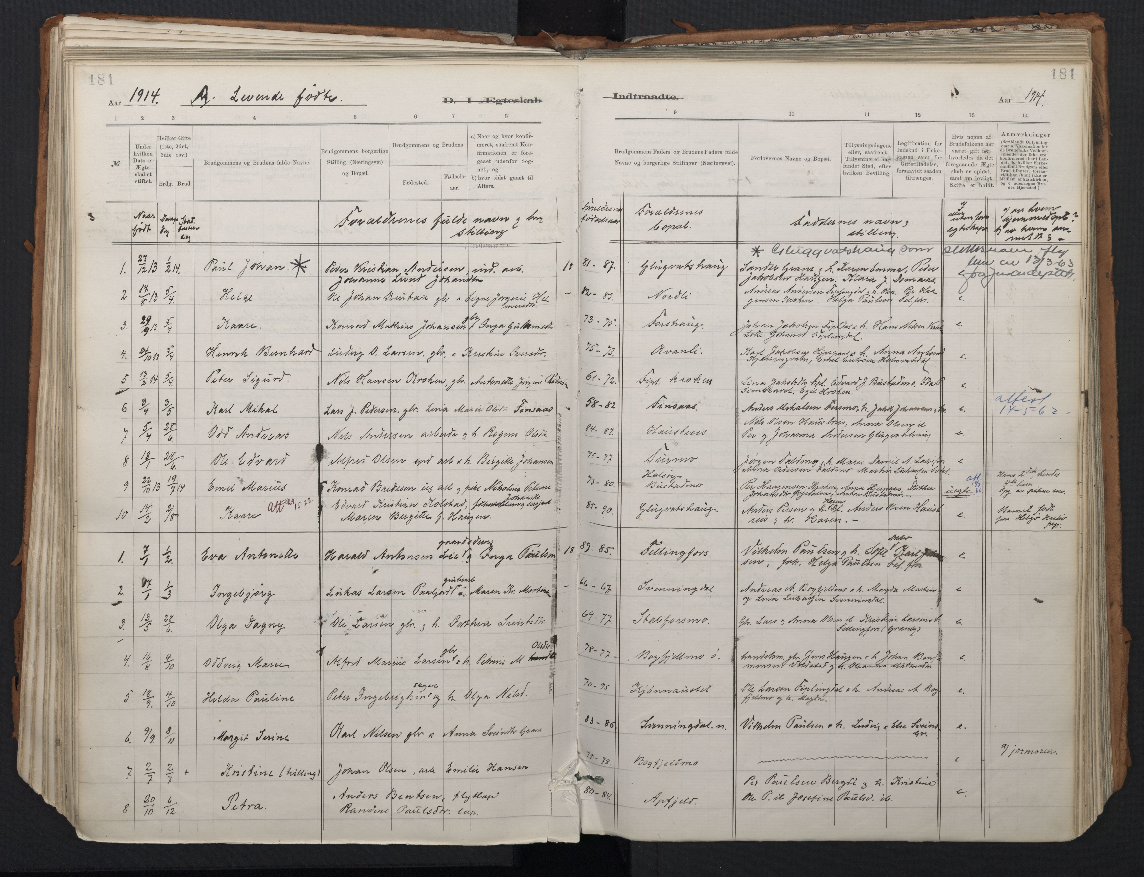 Ministerialprotokoller, klokkerbøker og fødselsregistre - Nordland, SAT/A-1459/824/L0338: Parish register (official) no. 824A01, 1880-1915, p. 181