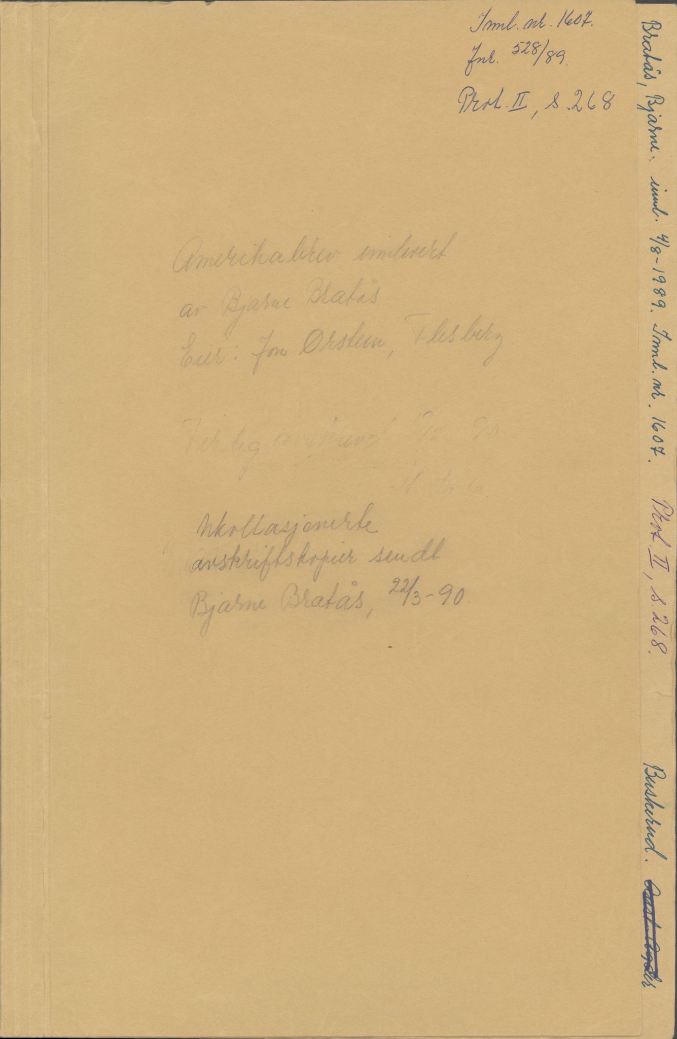 Samlinger til kildeutgivelse, Amerikabrevene, RA/EA-4057/F/L0016: Innlån fra Buskerud: Andersen - Bratås, 1838-1914, p. 76