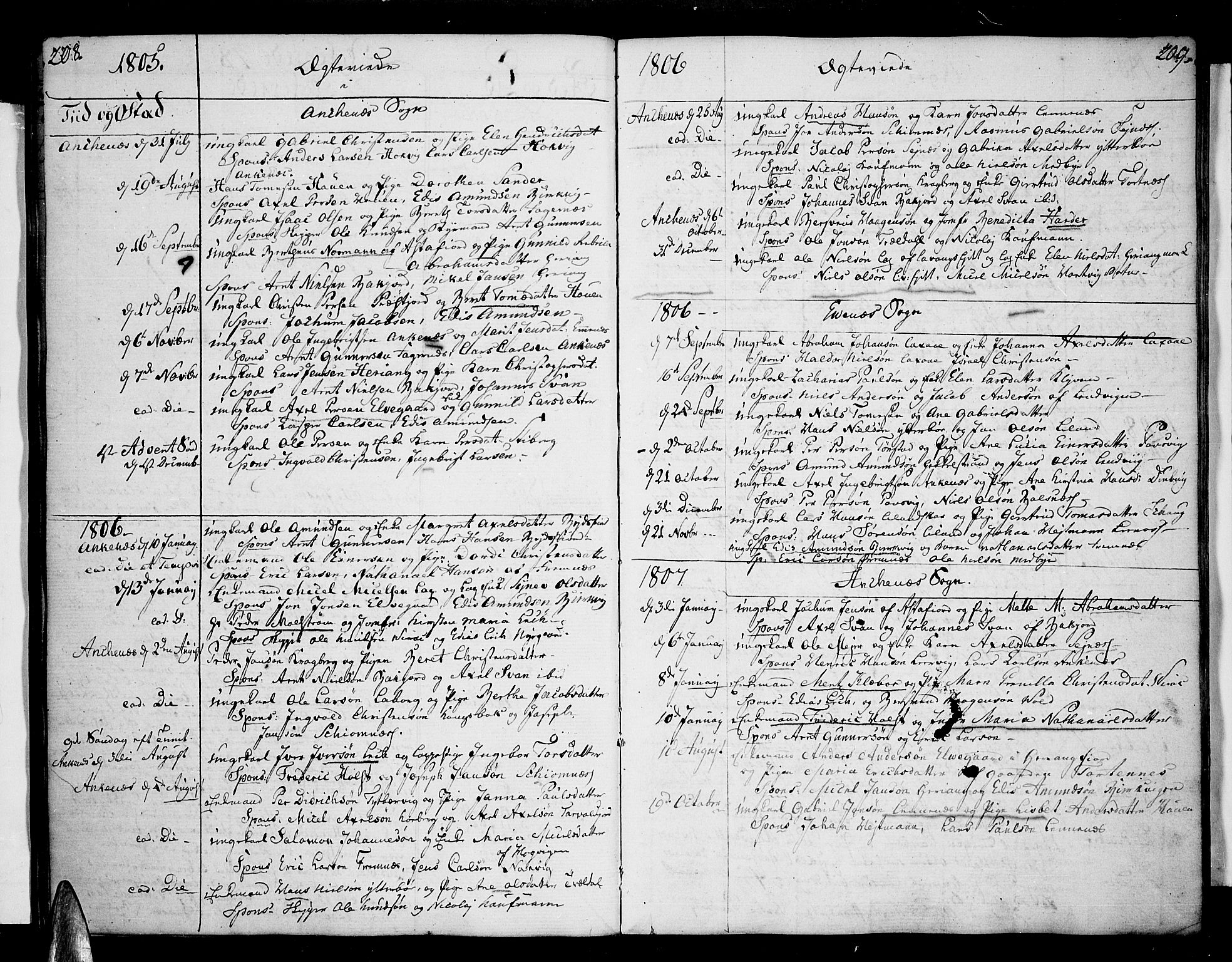 Ministerialprotokoller, klokkerbøker og fødselsregistre - Nordland, SAT/A-1459/863/L0893: Parish register (official) no. 863A05, 1794-1821, p. 208-209