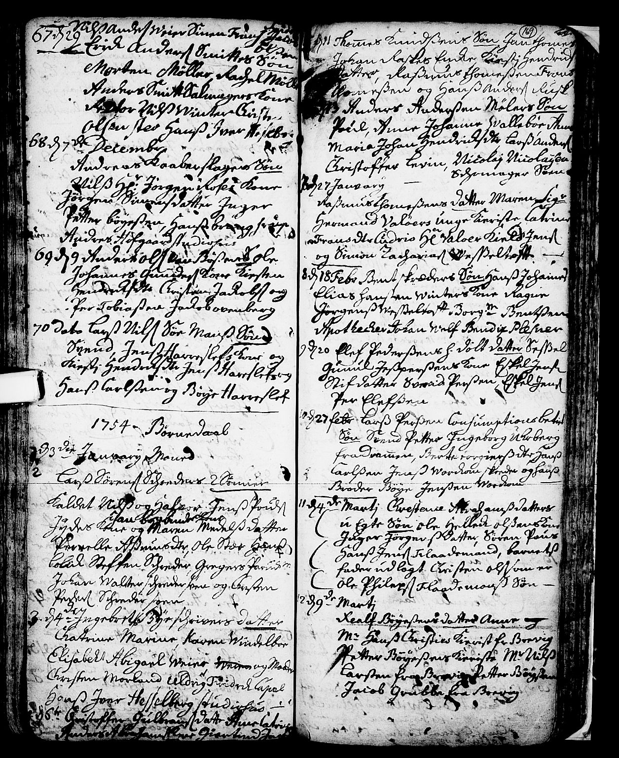 Skien kirkebøker, SAKO/A-302/F/Fa/L0002: Parish register (official) no. 2, 1716-1757, p. 169