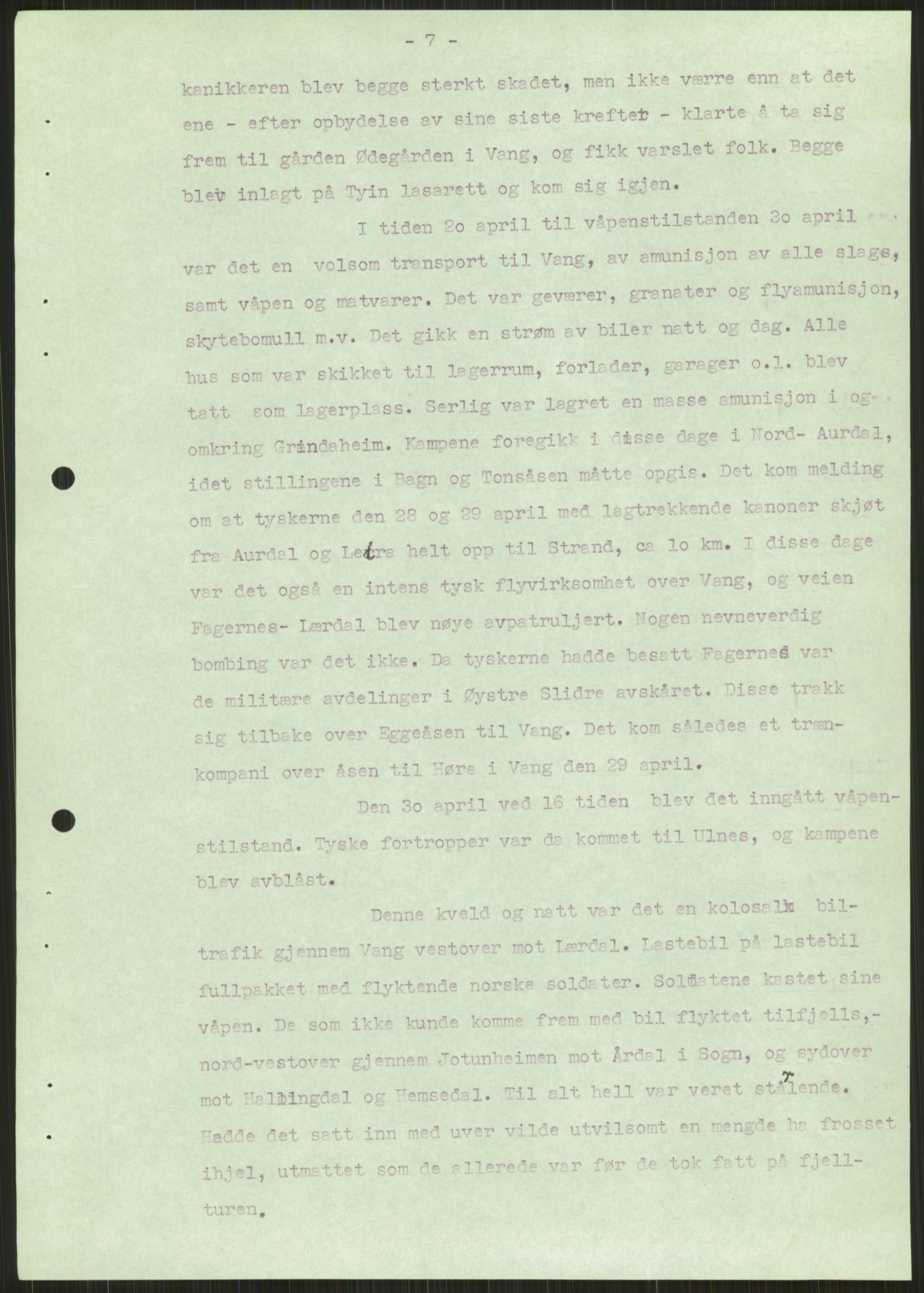 Forsvaret, Forsvarets krigshistoriske avdeling, AV/RA-RAFA-2017/Y/Ya/L0014: II-C-11-31 - Fylkesmenn.  Rapporter om krigsbegivenhetene 1940., 1940, p. 233