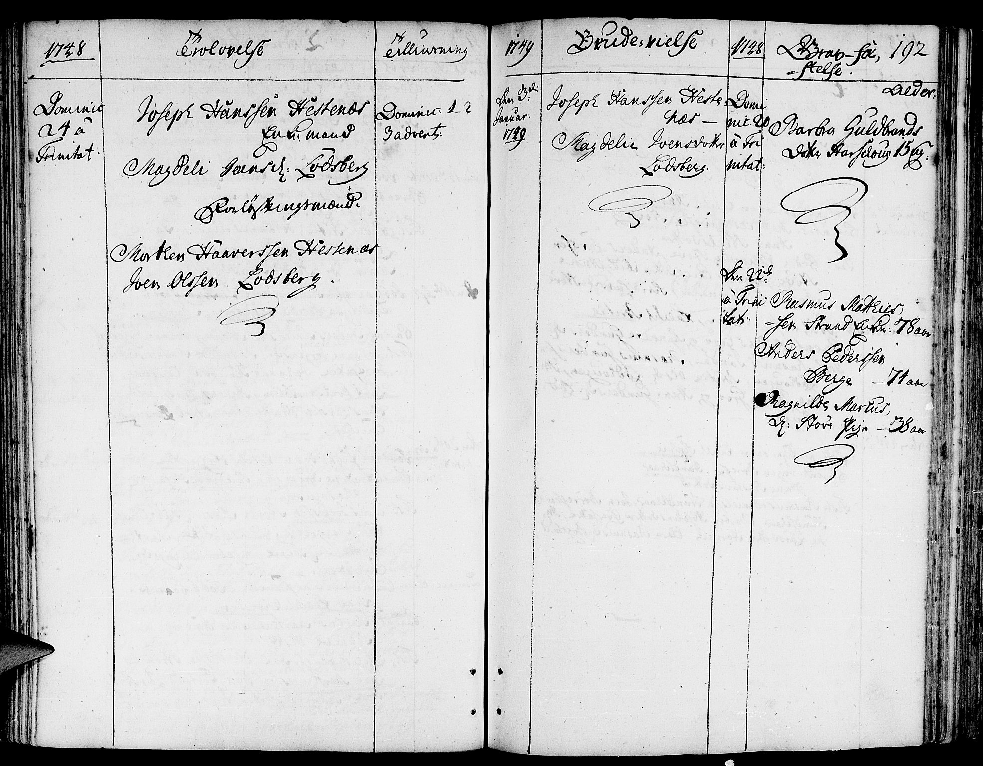 Gloppen sokneprestembete, SAB/A-80101/H/Haa/Haaa/L0003: Parish register (official) no. A 3, 1739-1757, p. 192