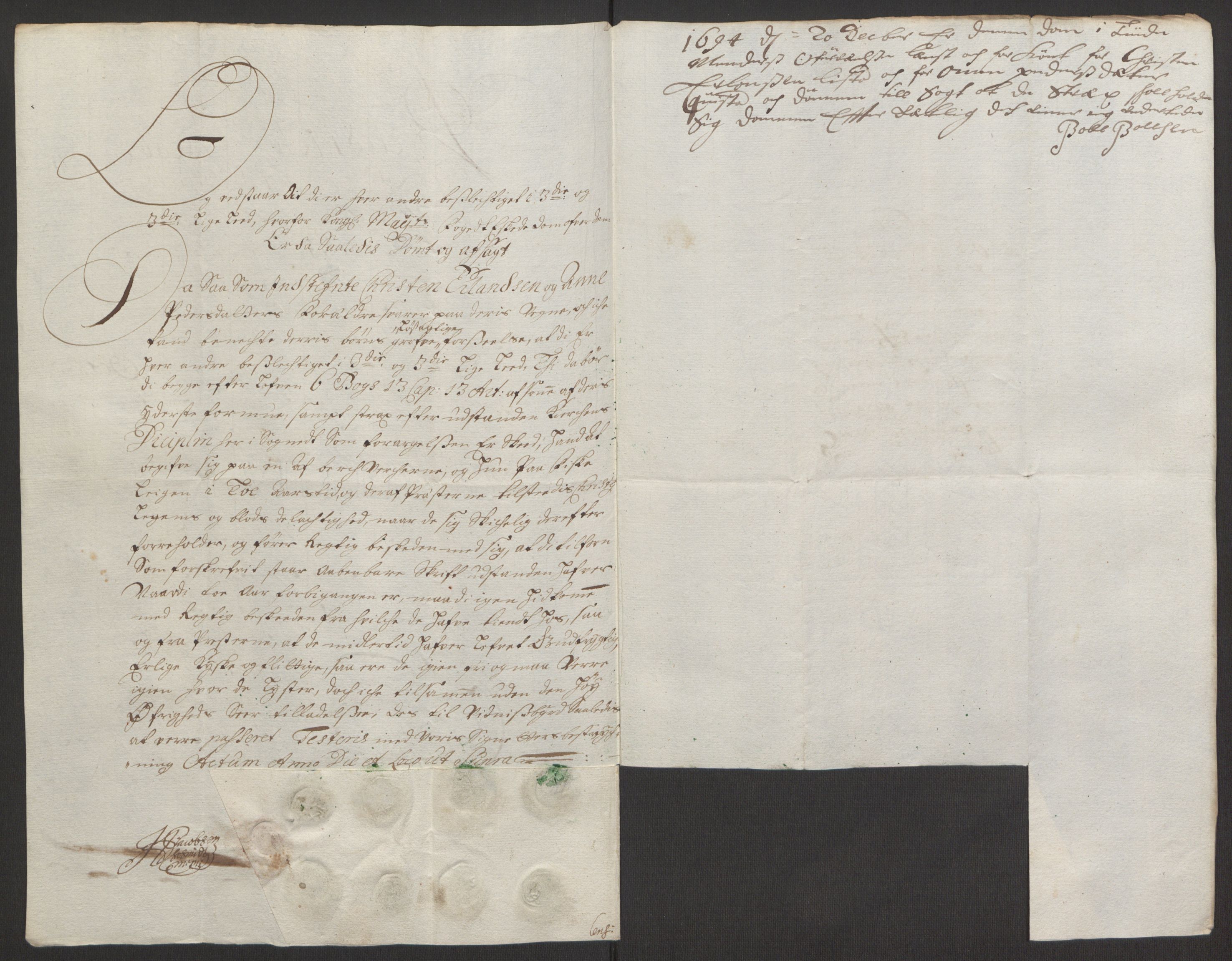 Rentekammeret inntil 1814, Reviderte regnskaper, Fogderegnskap, AV/RA-EA-4092/R17/L1168: Fogderegnskap Gudbrandsdal, 1694, p. 280