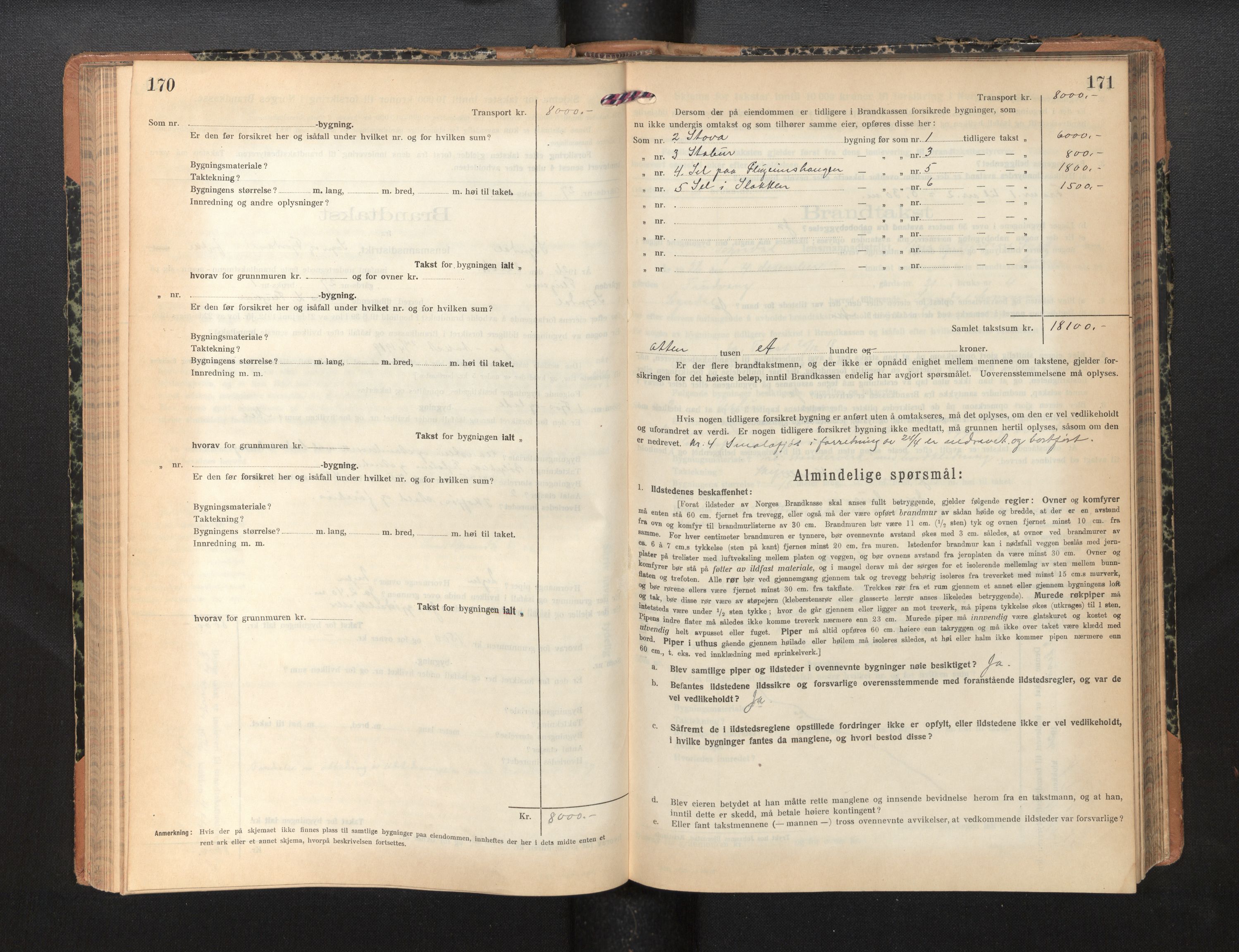 Lensmannen i Sogndal, AV/SAB-A-29901/0012/L0012: Branntakstprotokoll, skjematakst, 1922-1931, p. 170-171