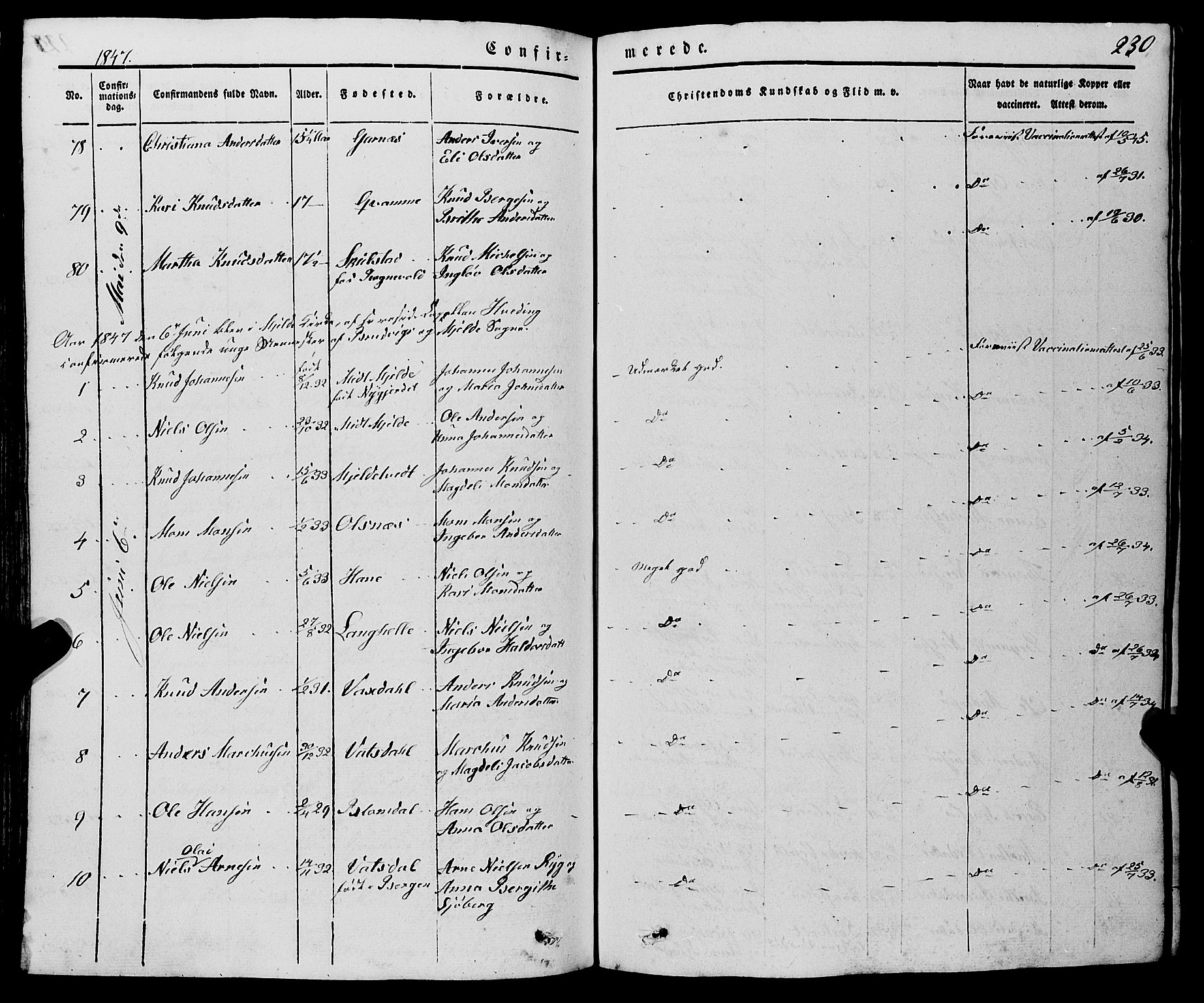 Haus sokneprestembete, AV/SAB-A-75601/H/Haa: Parish register (official) no. A 15, 1838-1847, p. 230