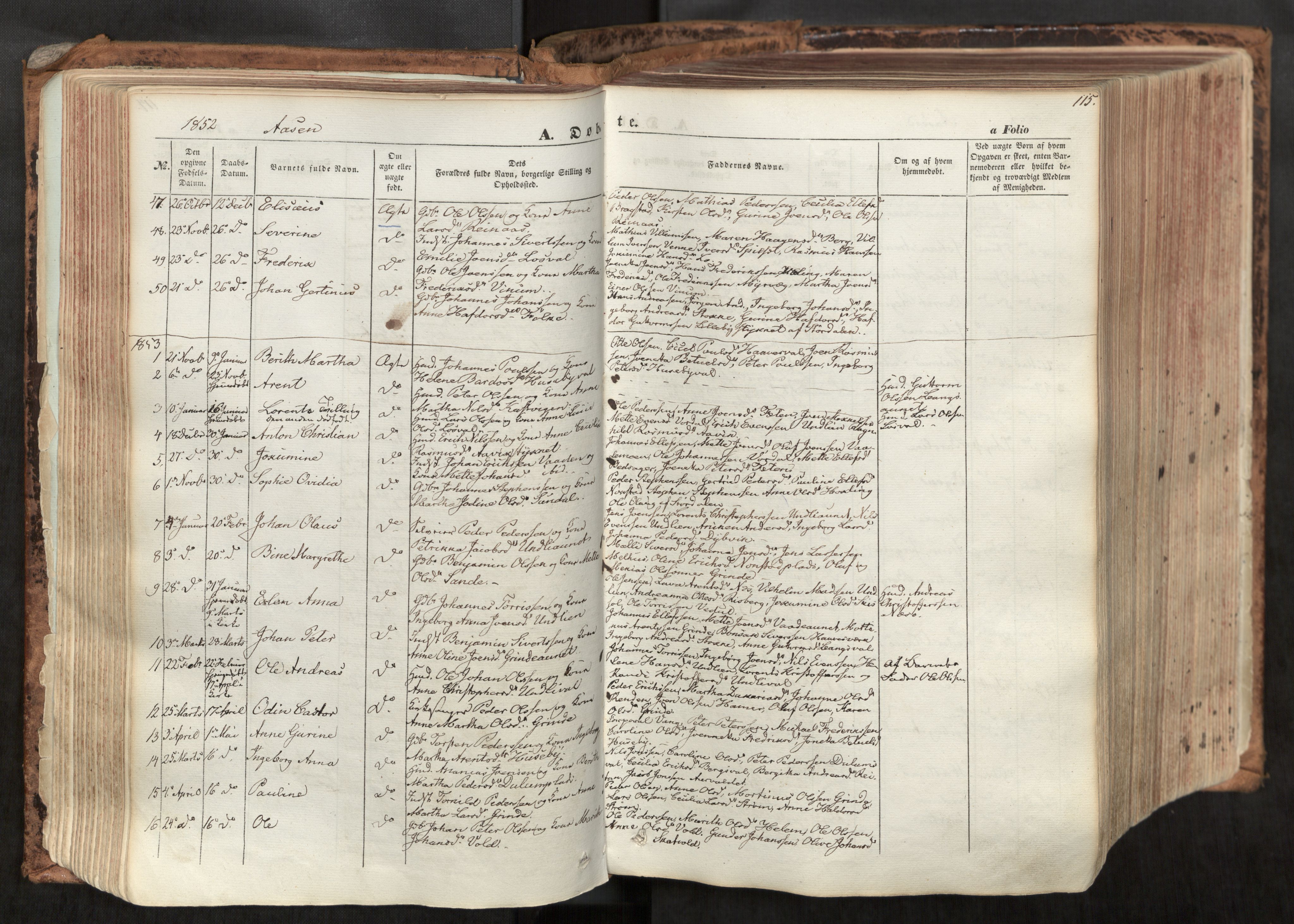 Ministerialprotokoller, klokkerbøker og fødselsregistre - Nord-Trøndelag, SAT/A-1458/713/L0116: Parish register (official) no. 713A07, 1850-1877, p. 115