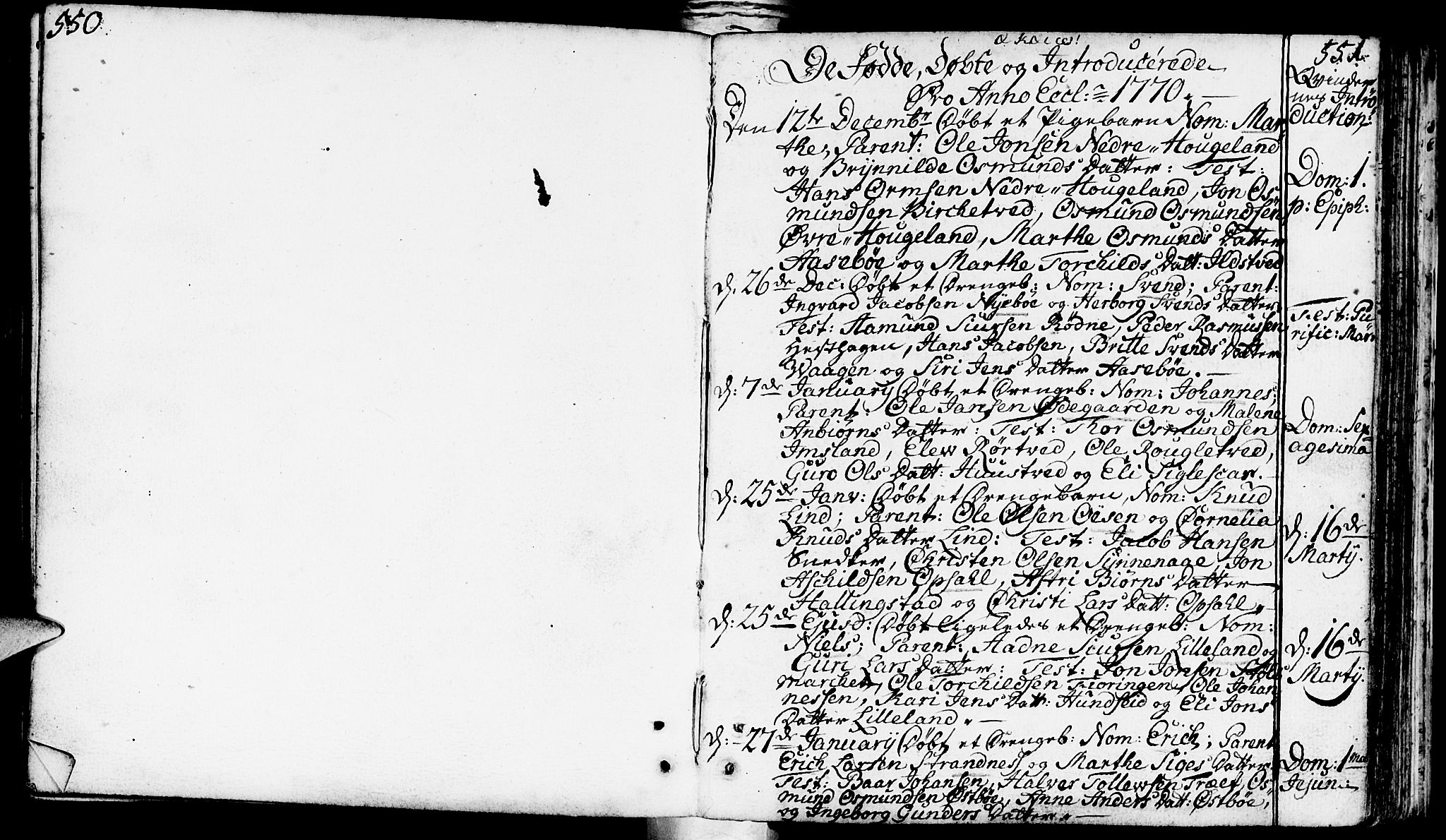 Vikedal sokneprestkontor, AV/SAST-A-101840/01/IV: Parish register (official) no. A 1, 1737-1778, p. 550-551