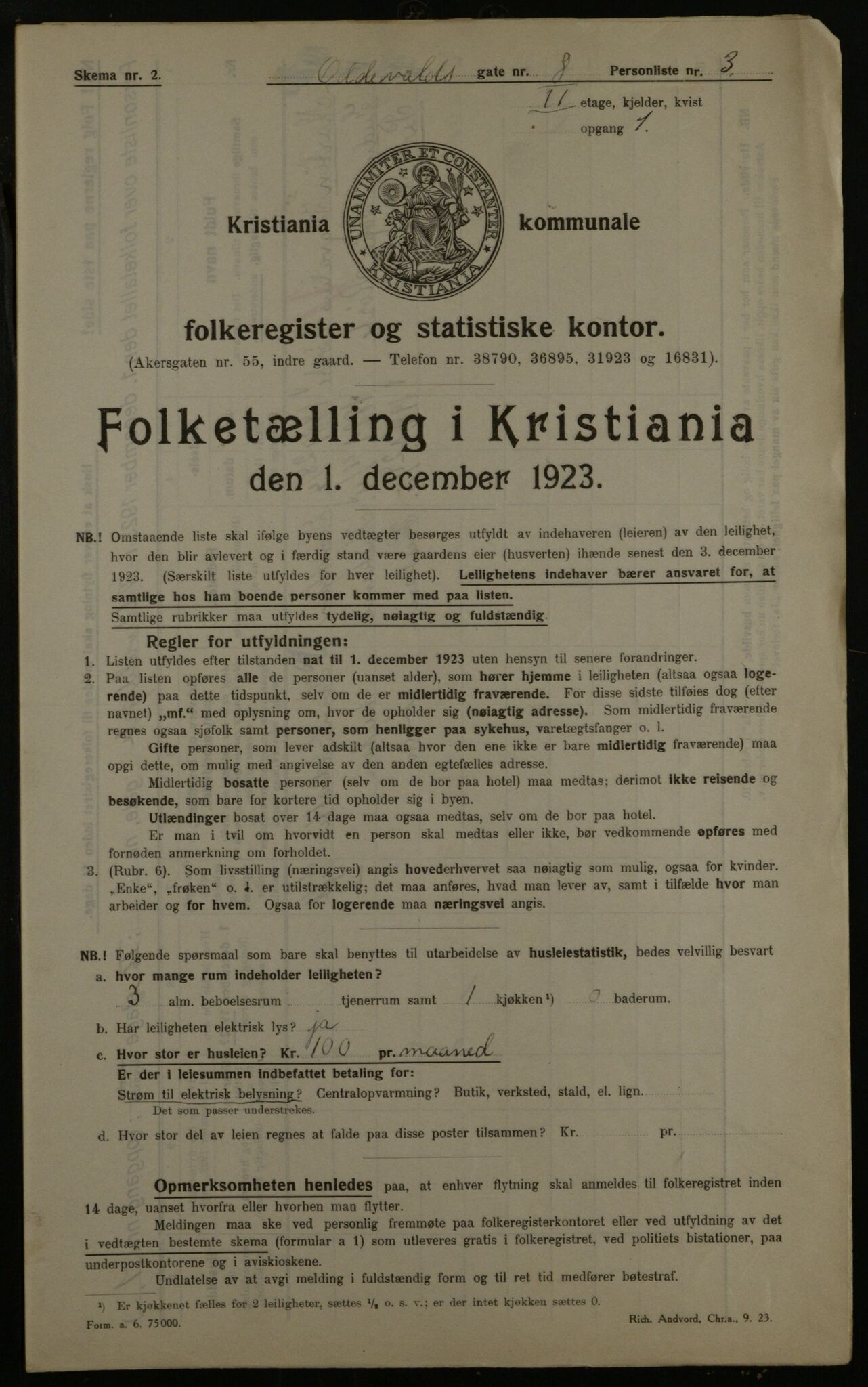 OBA, Municipal Census 1923 for Kristiania, 1923, p. 81751