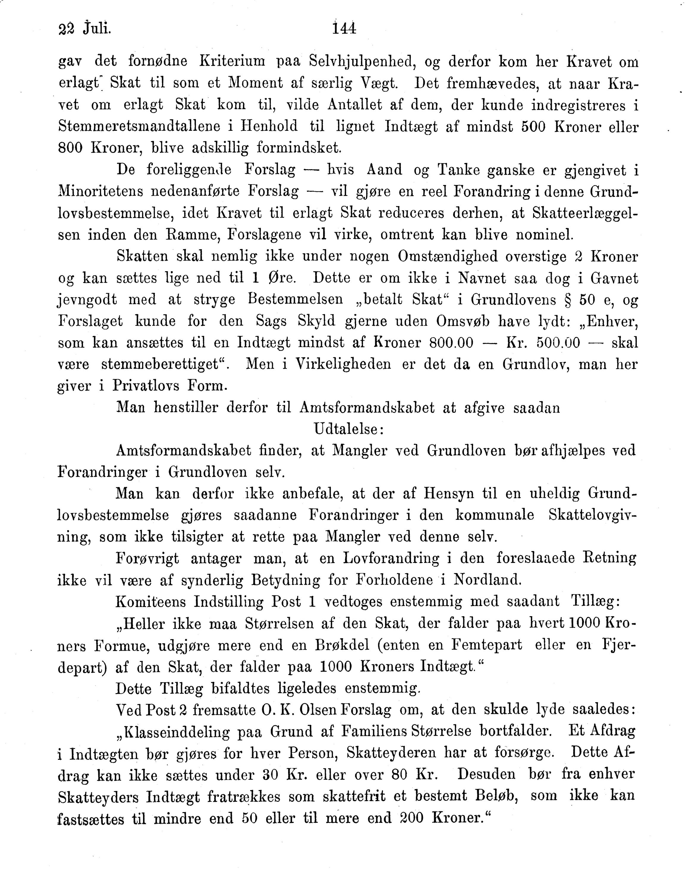 Nordland Fylkeskommune. Fylkestinget, AIN/NFK-17/176/A/Ac/L0015: Fylkestingsforhandlinger 1886-1890, 1886-1890