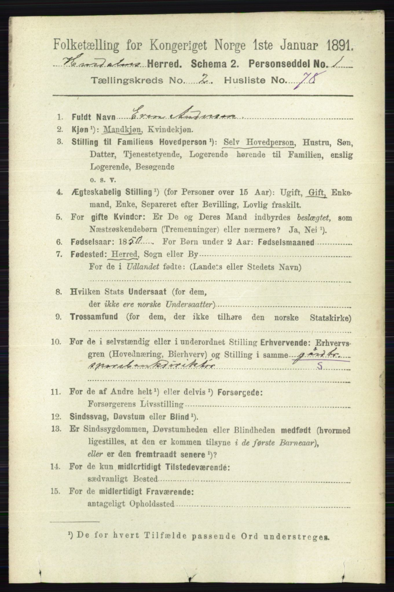 RA, 1891 census for 0239 Hurdal, 1891, p. 979