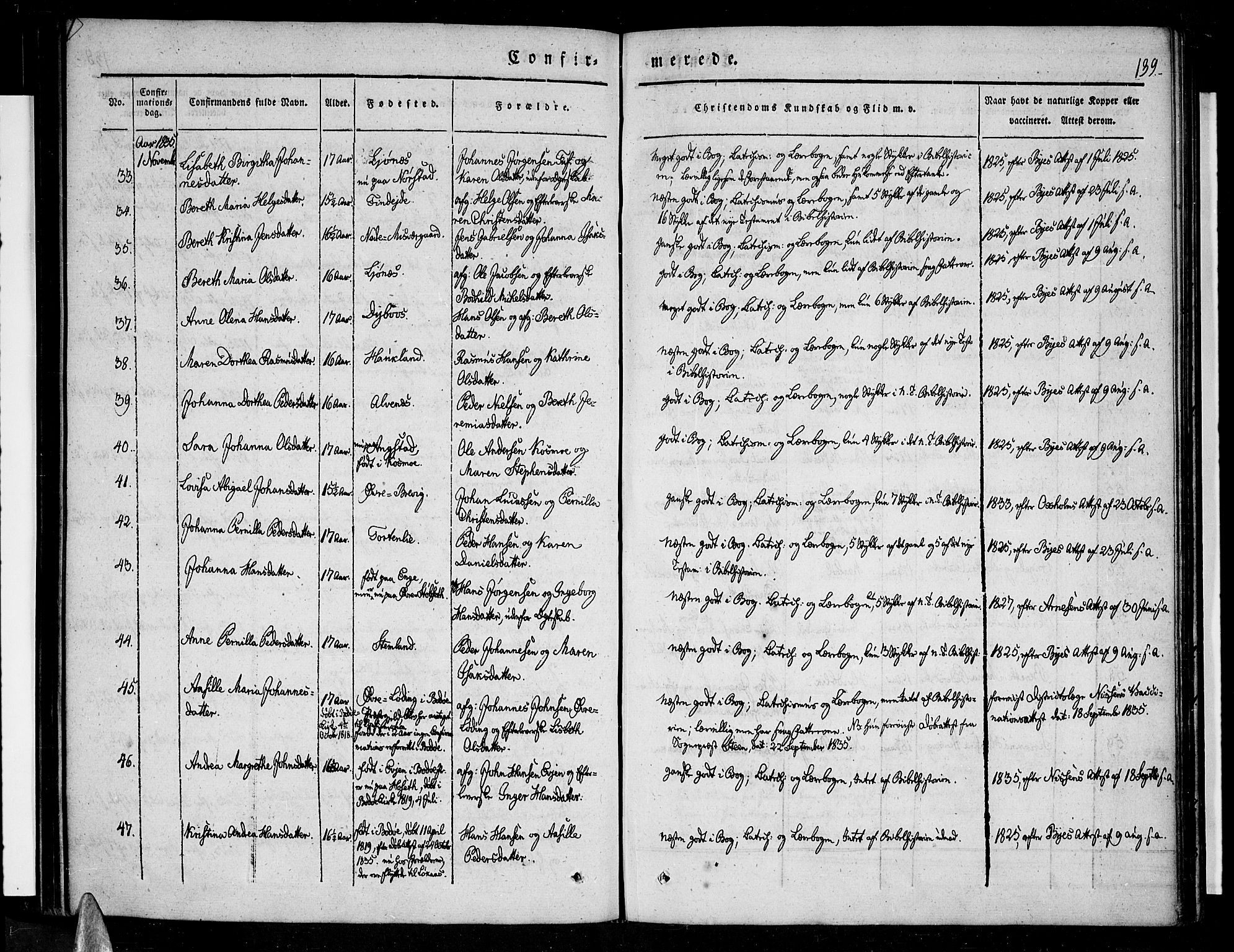 Ministerialprotokoller, klokkerbøker og fødselsregistre - Nordland, SAT/A-1459/852/L0737: Parish register (official) no. 852A07, 1833-1849, p. 139
