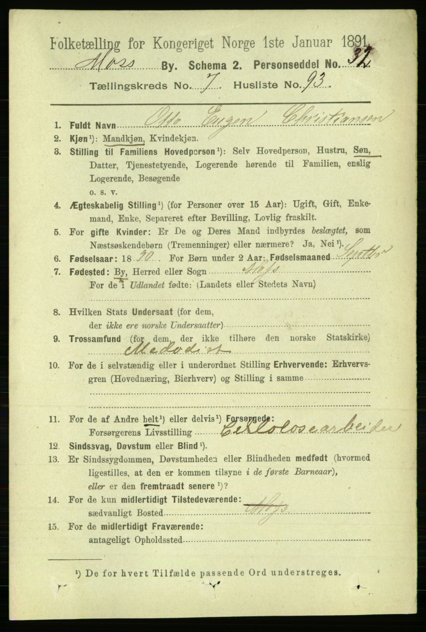 RA, 1891 census for 0104 Moss, 1891, p. 4710