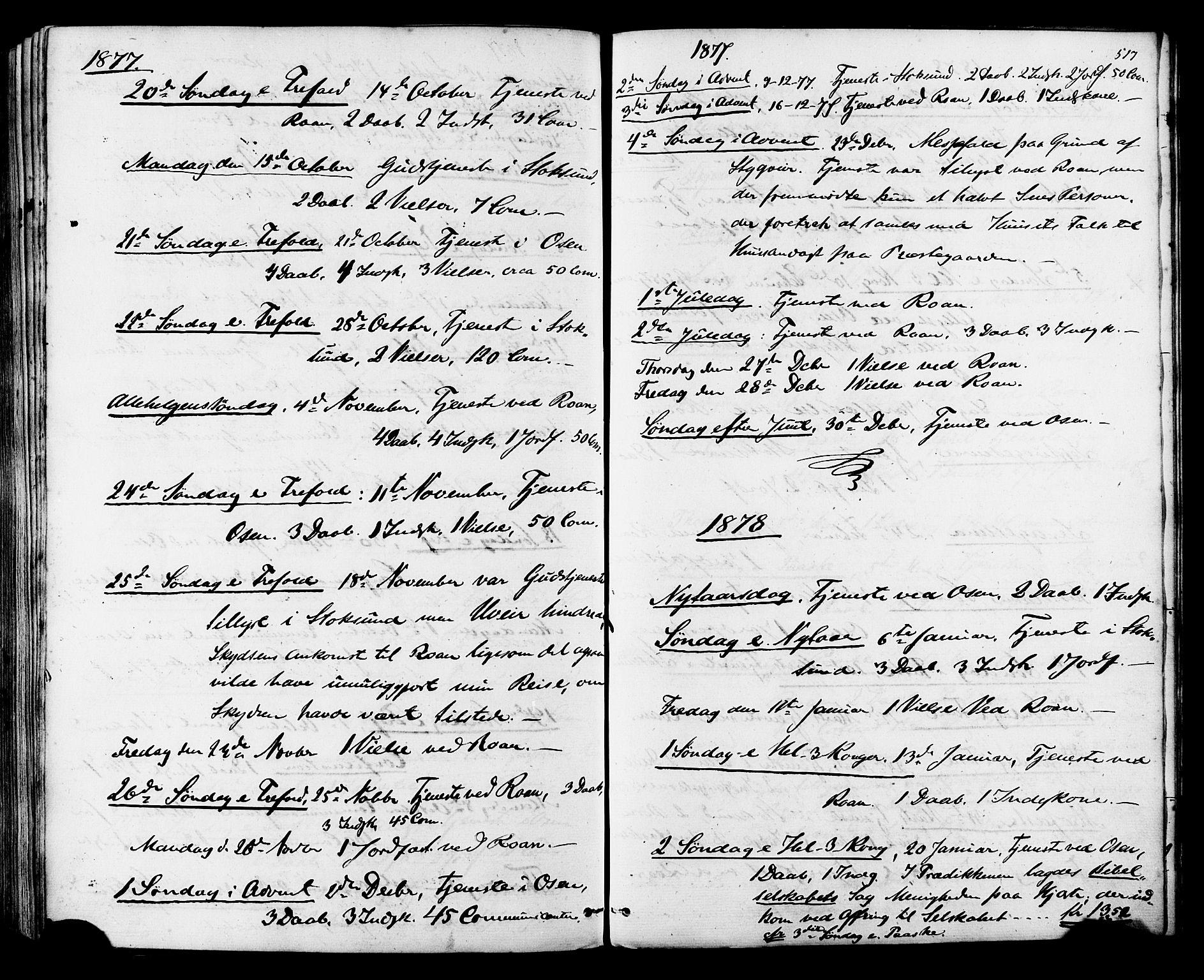 Ministerialprotokoller, klokkerbøker og fødselsregistre - Sør-Trøndelag, SAT/A-1456/657/L0706: Parish register (official) no. 657A07, 1867-1878, p. 517