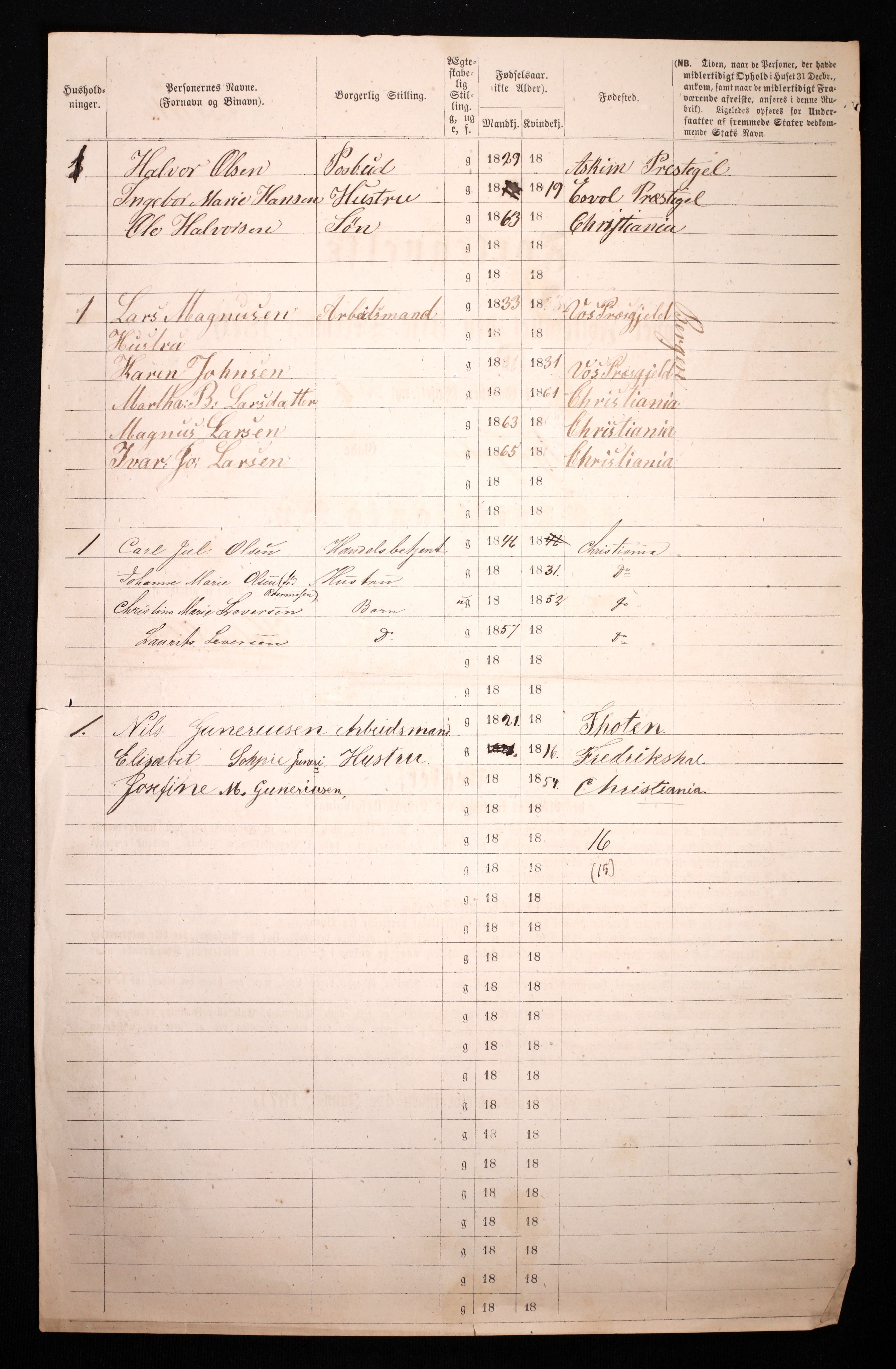 RA, 1870 census for 0301 Kristiania, 1870, p. 4439