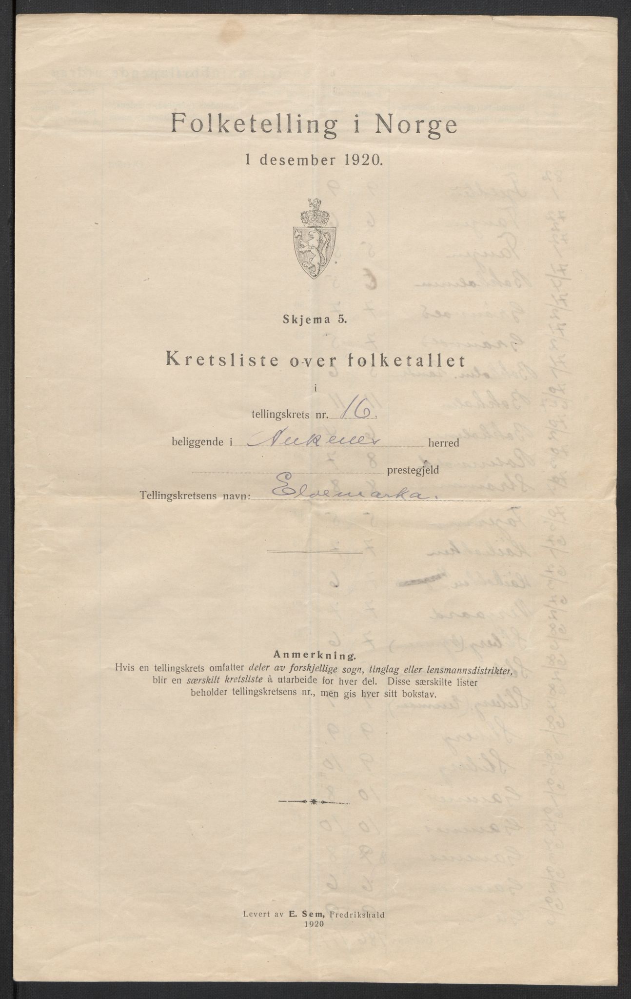 SAT, 1920 census for Ankenes, 1920, p. 64