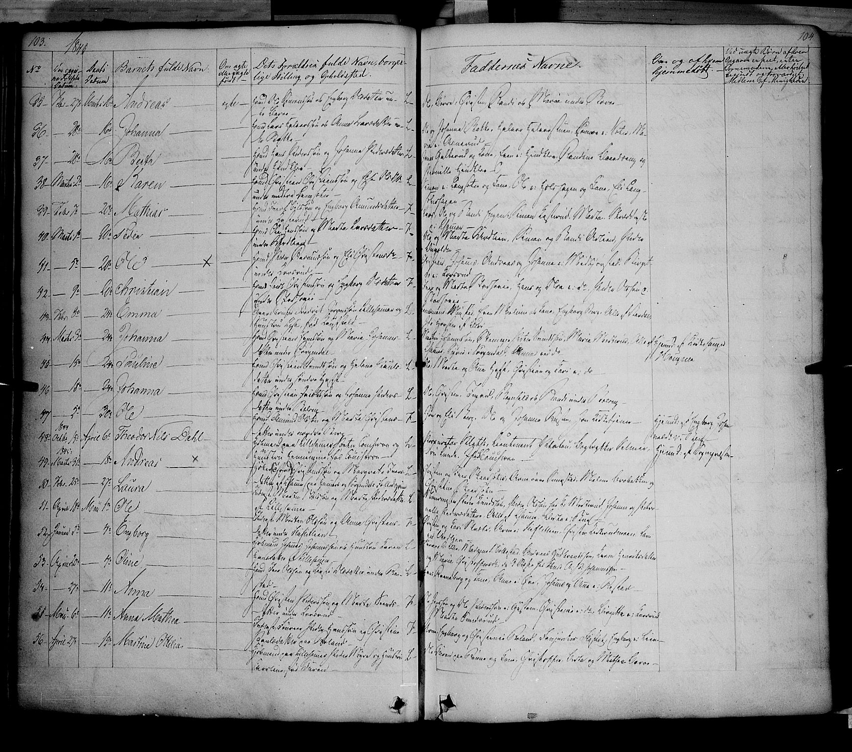 Fåberg prestekontor, AV/SAH-PREST-086/H/Ha/Haa/L0005: Parish register (official) no. 5, 1836-1854, p. 103-104