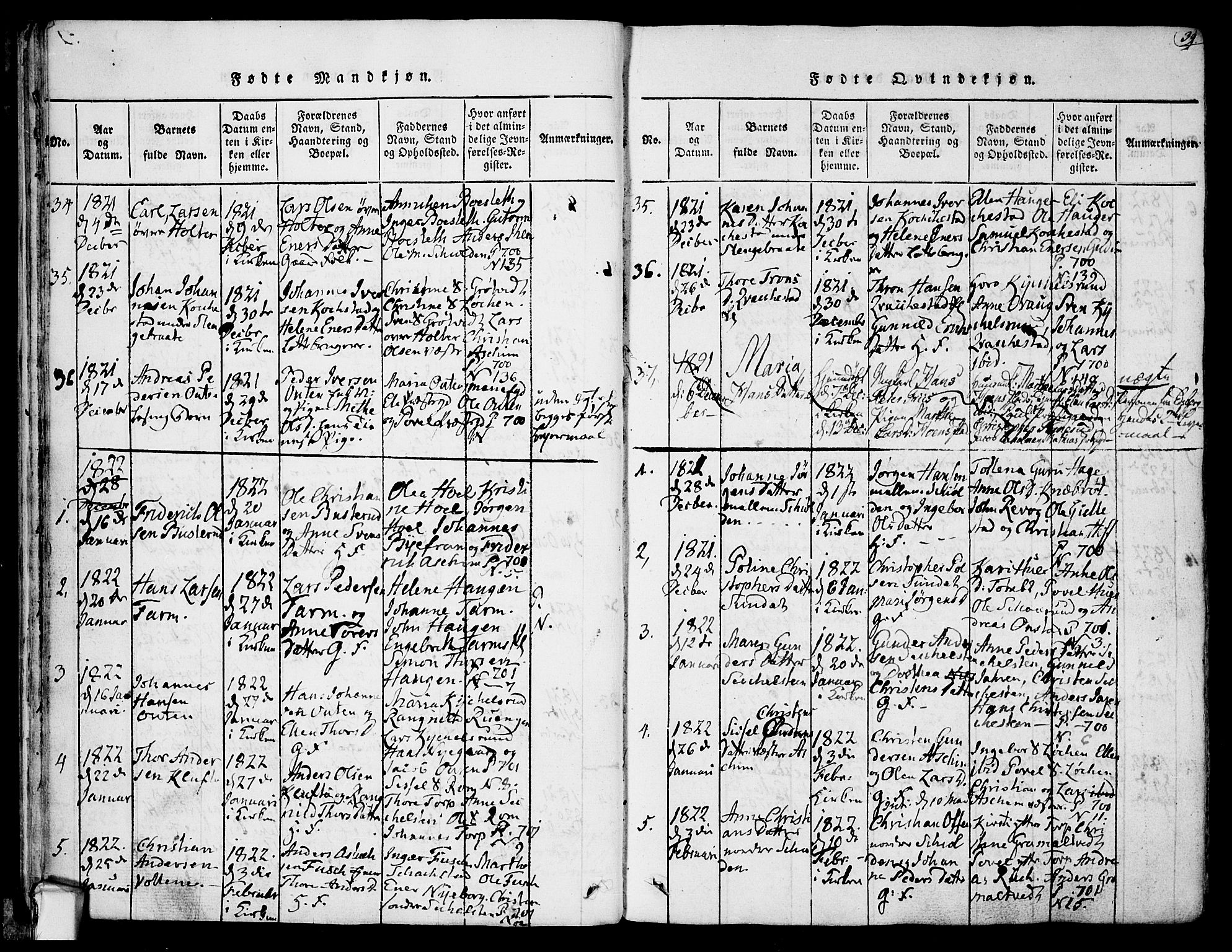 Askim prestekontor Kirkebøker, AV/SAO-A-10900/F/Fa/L0004: Parish register (official) no. 4, 1817-1846, p. 38-39