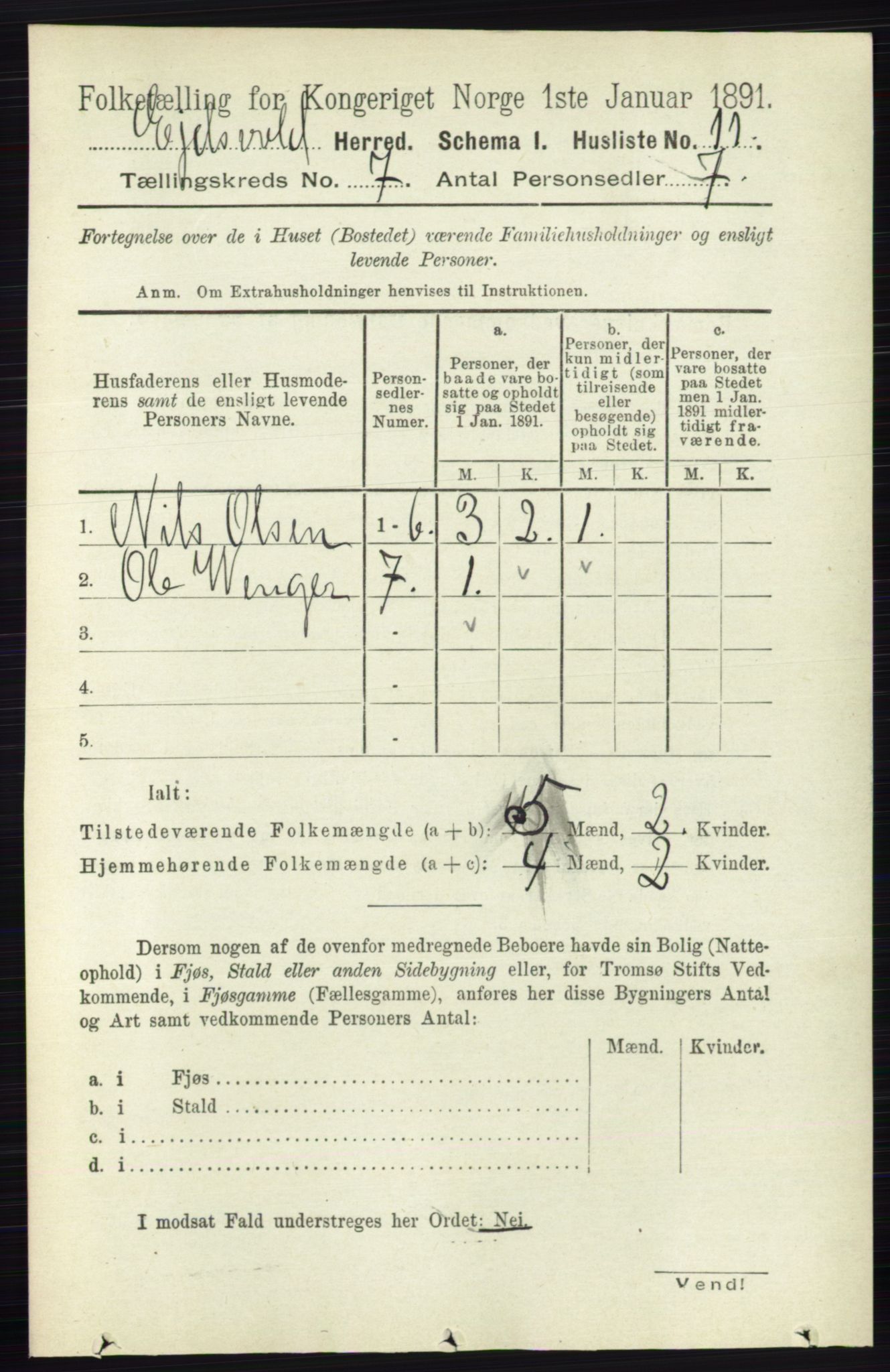 RA, 1891 census for 0237 Eidsvoll, 1891, p. 4517