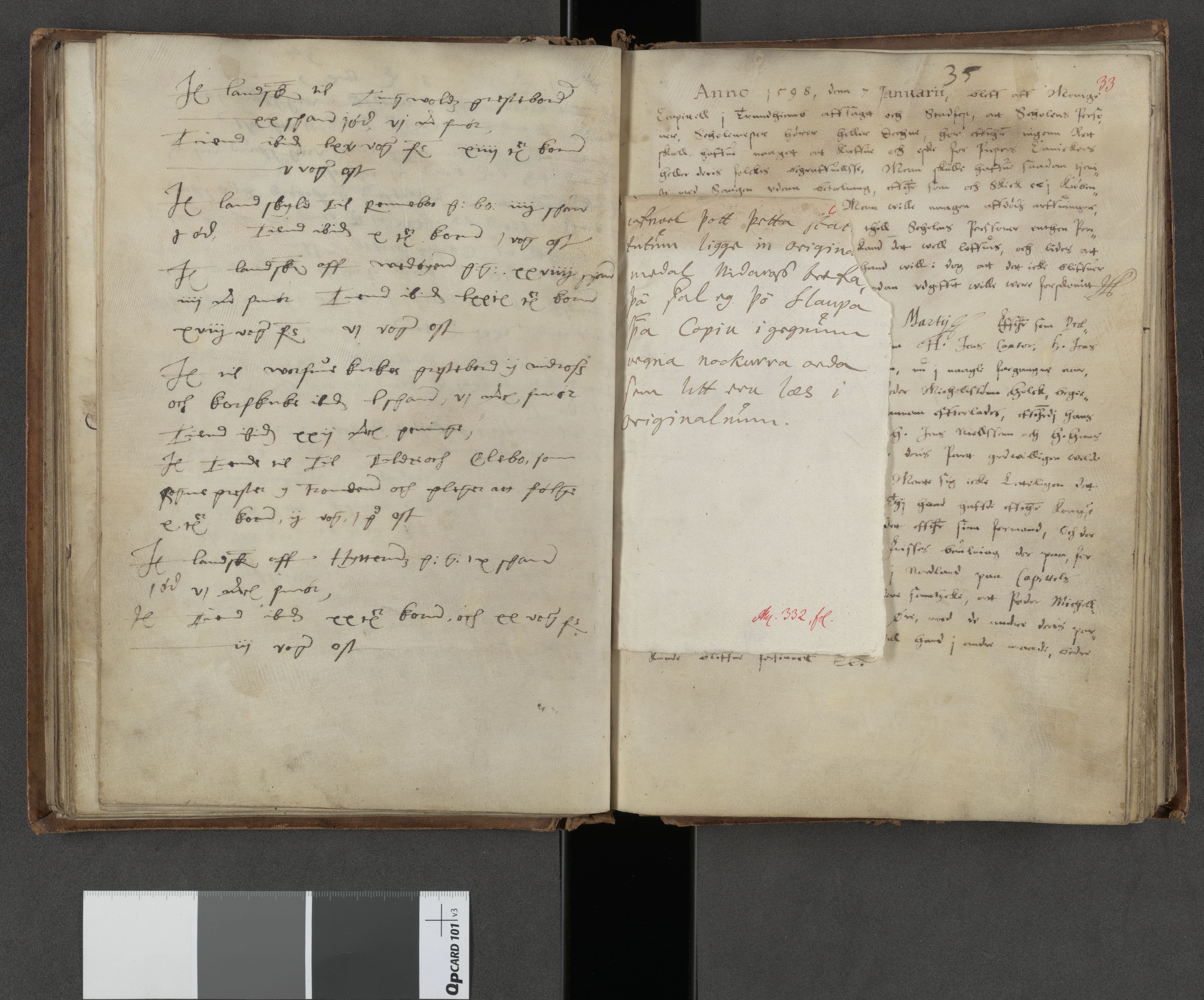 Riksarkivets diplomsamling, AV/RA-EA-5965/F05/L0244: NRA AM 332 fol., 1534-1662, p. 32b-33a