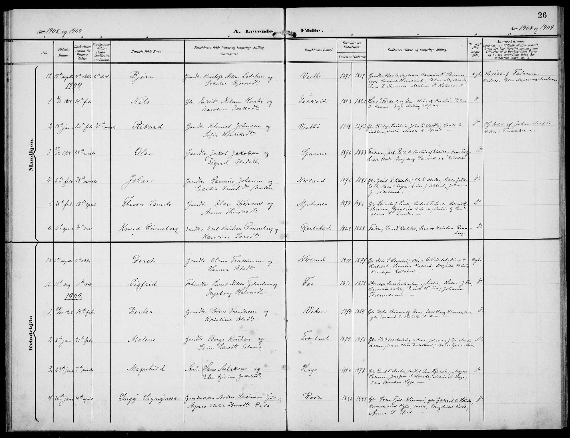 Finnøy sokneprestkontor, SAST/A-101825/H/Ha/Hab/L0006: Parish register (copy) no. B 6, 1900-1934, p. 26