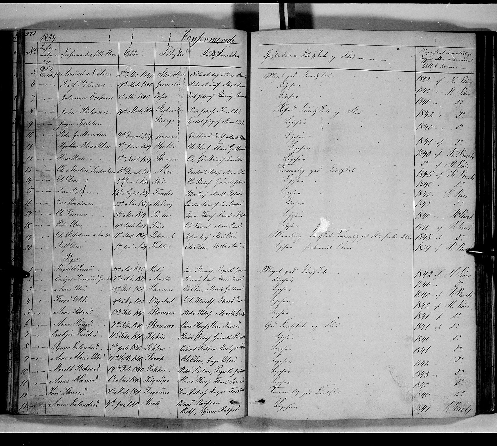 Lom prestekontor, SAH/PREST-070/L/L0004: Parish register (copy) no. 4, 1845-1864, p. 228-229