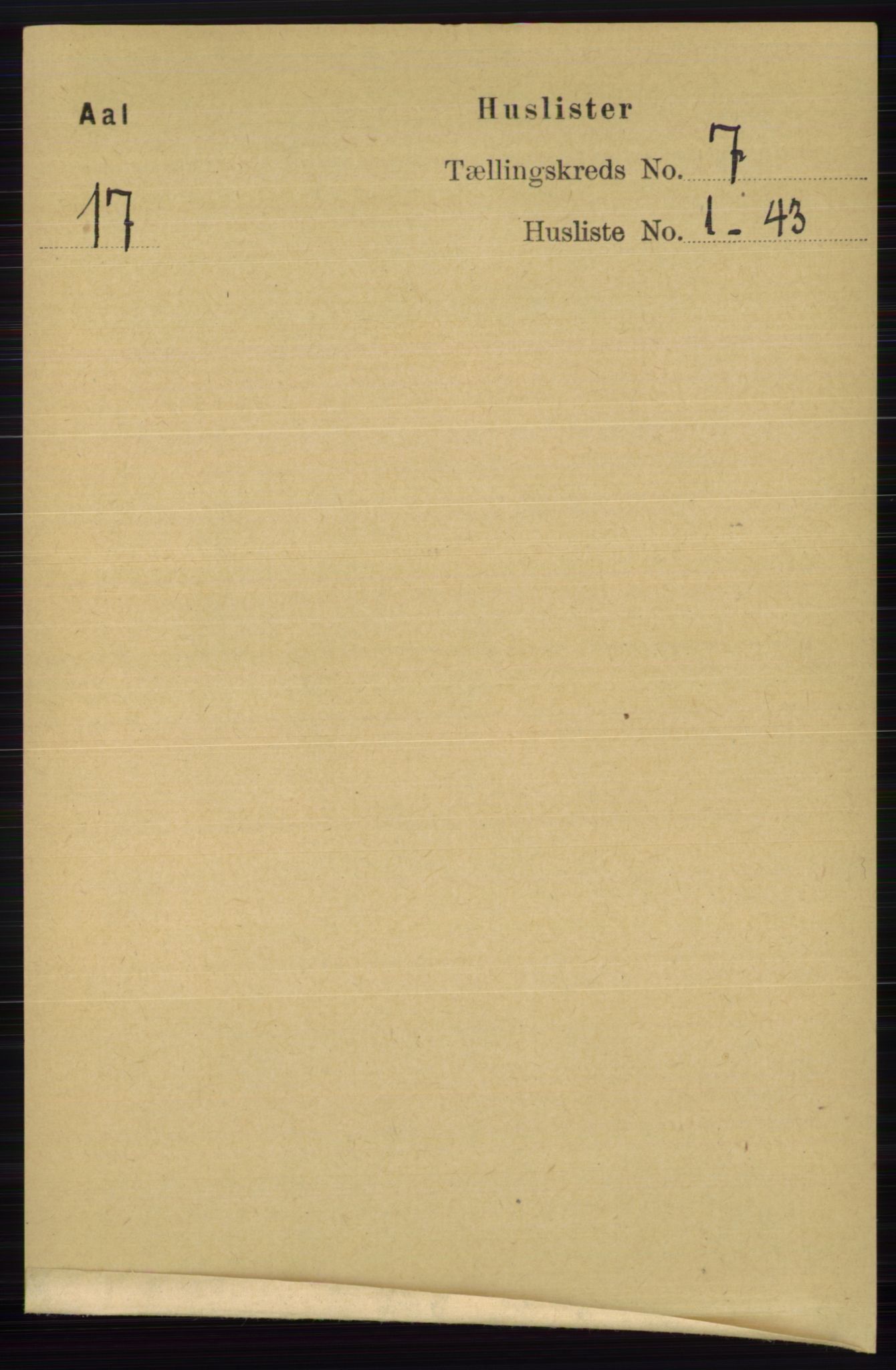 RA, 1891 census for 0619 Ål, 1891, p. 1781