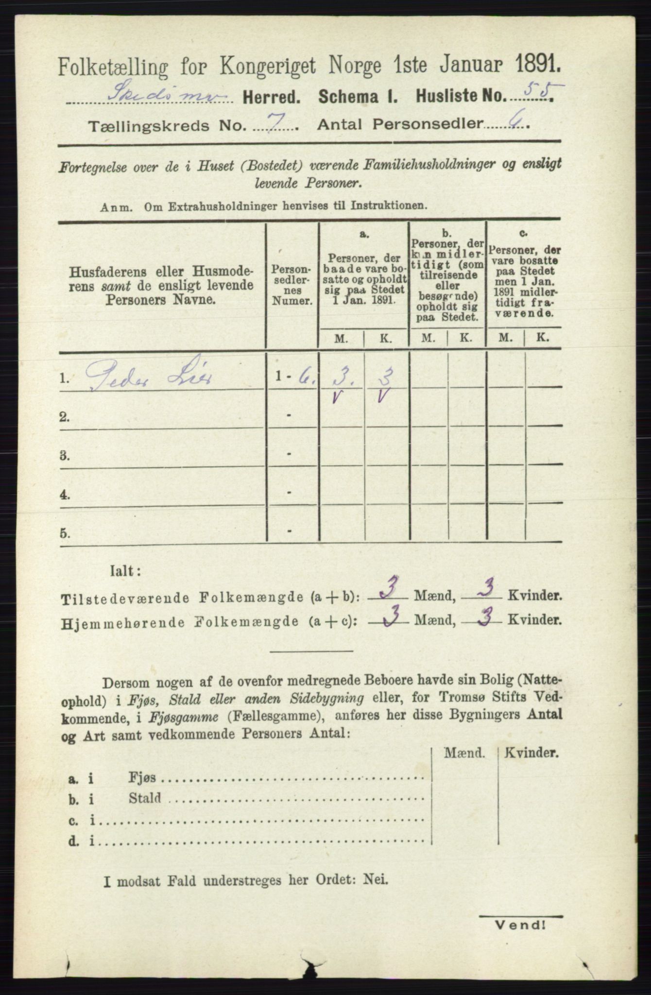 RA, 1891 census for 0231 Skedsmo, 1891, p. 3321