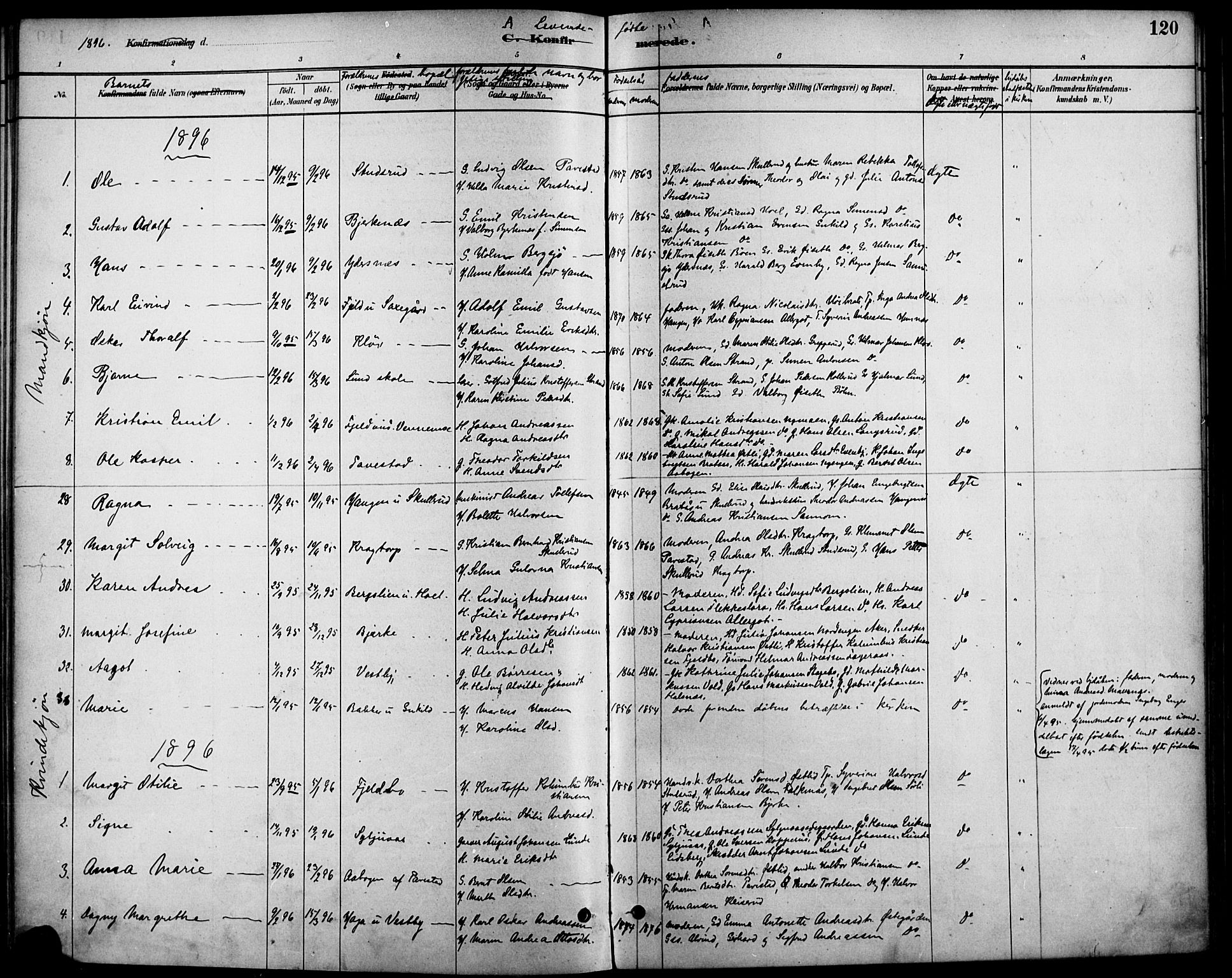 Høland prestekontor Kirkebøker, AV/SAO-A-10346a/F/Fb/L0001: Parish register (official) no. II 1, 1880-1897, p. 120