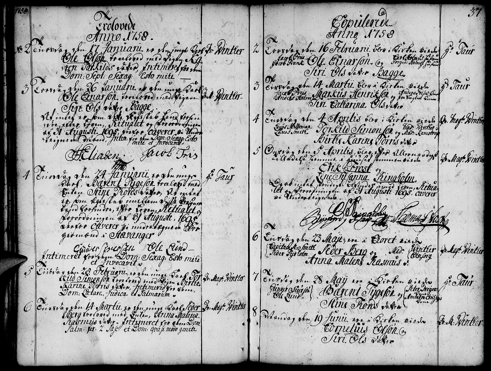 Domkirken sokneprestkontor, AV/SAST-A-101812/001/30/30BA/L0004: Parish register (official) no. A 4, 1744-1782, p. 37