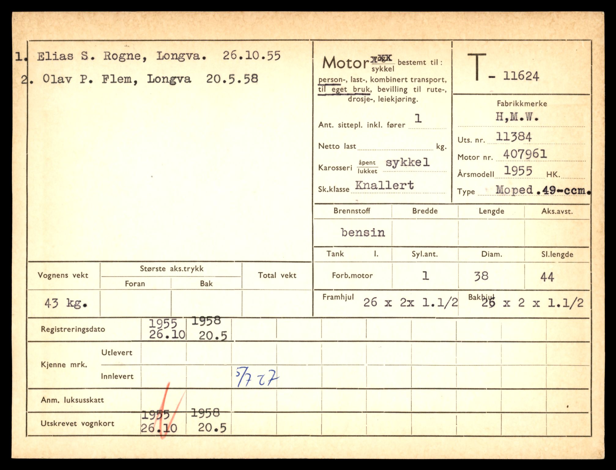 Møre og Romsdal vegkontor - Ålesund trafikkstasjon, AV/SAT-A-4099/F/Fe/L0030: Registreringskort for kjøretøy T 11620 - T 11799, 1927-1998, p. 35