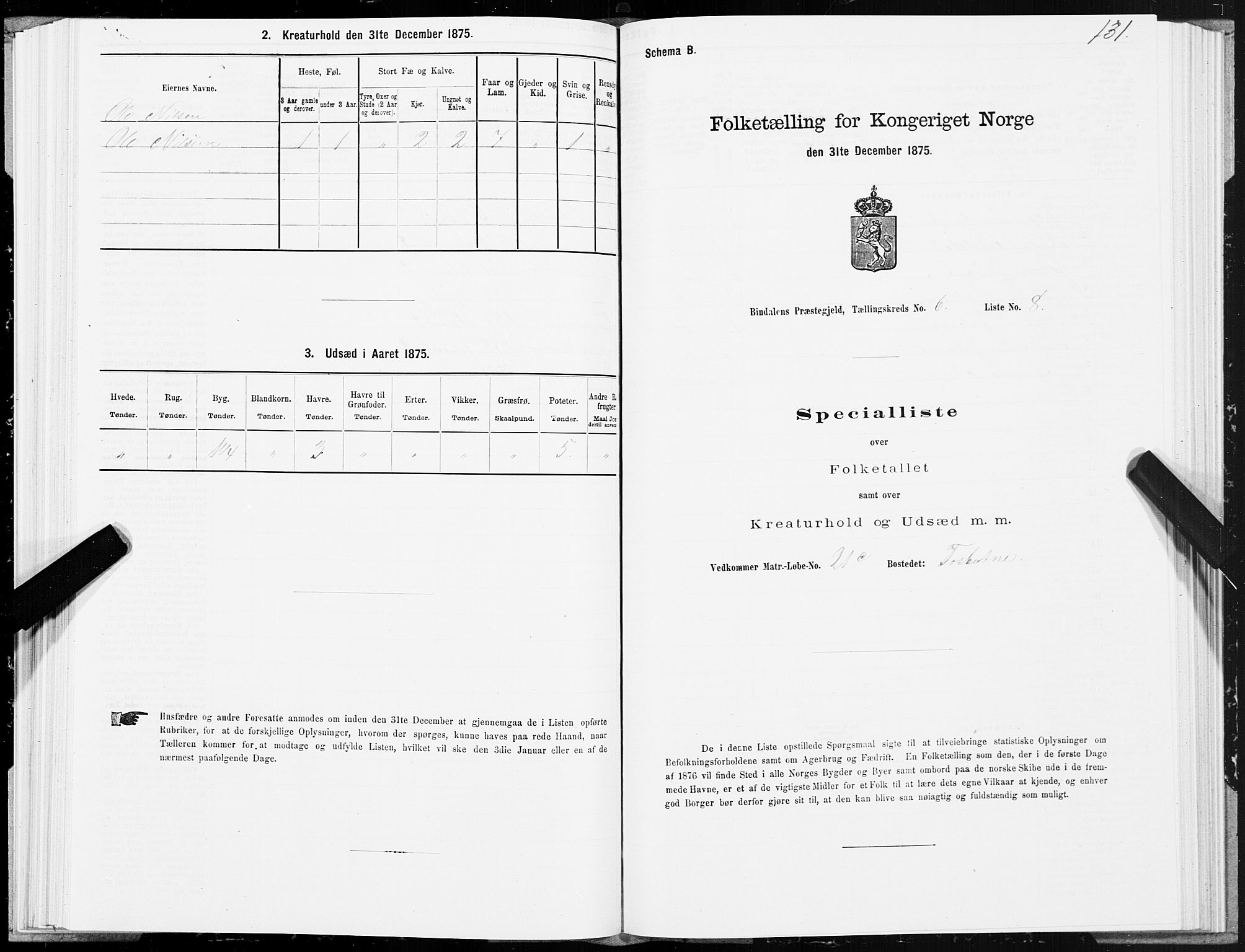 SAT, 1875 census for 1811P Bindal, 1875, p. 2131