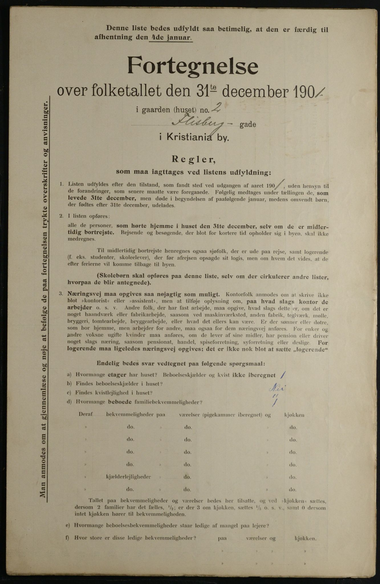 OBA, Municipal Census 1901 for Kristiania, 1901, p. 4002