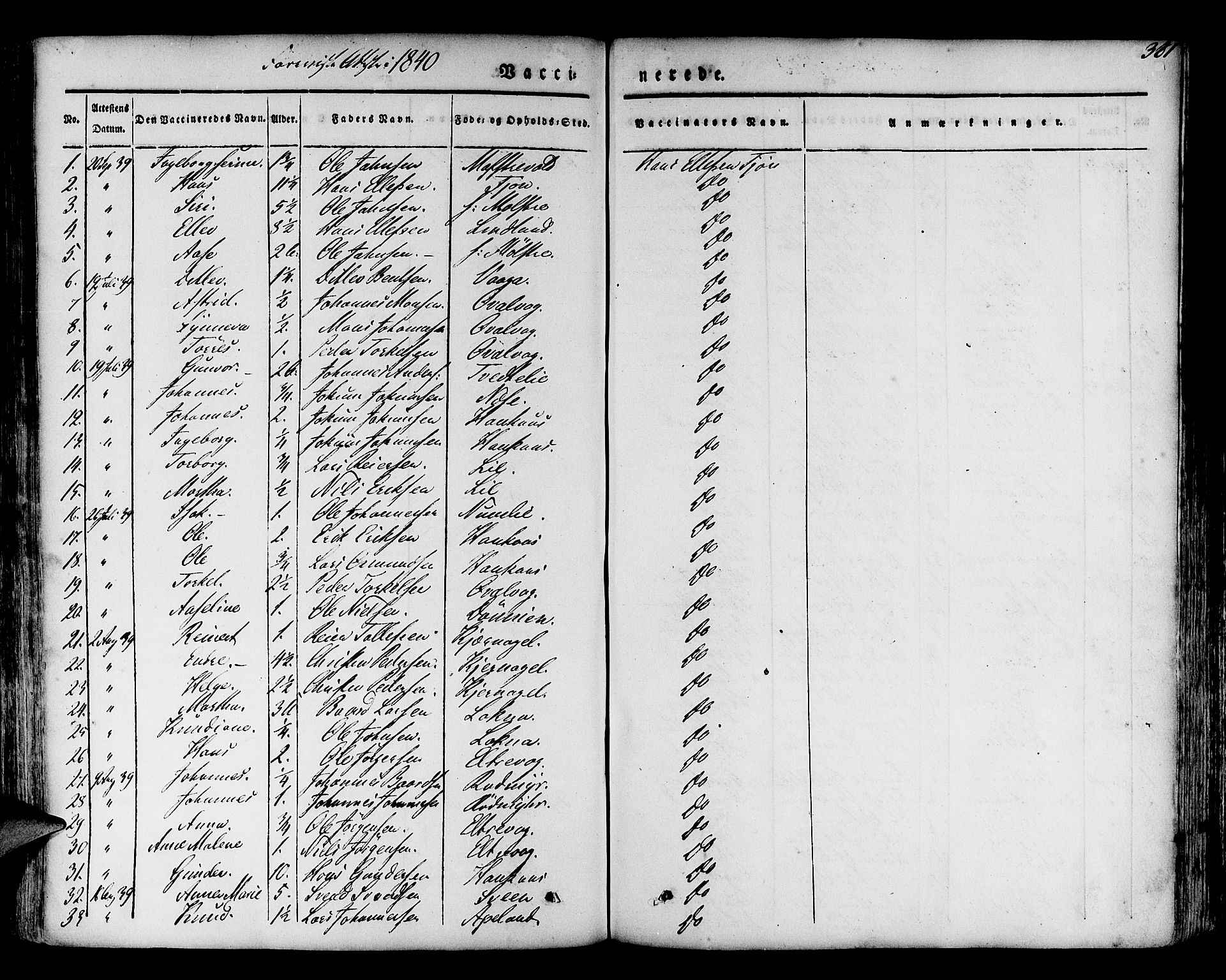 Finnås sokneprestembete, AV/SAB-A-99925/H/Ha/Haa/Haaa/L0006: Parish register (official) no. A 6, 1836-1850, p. 381