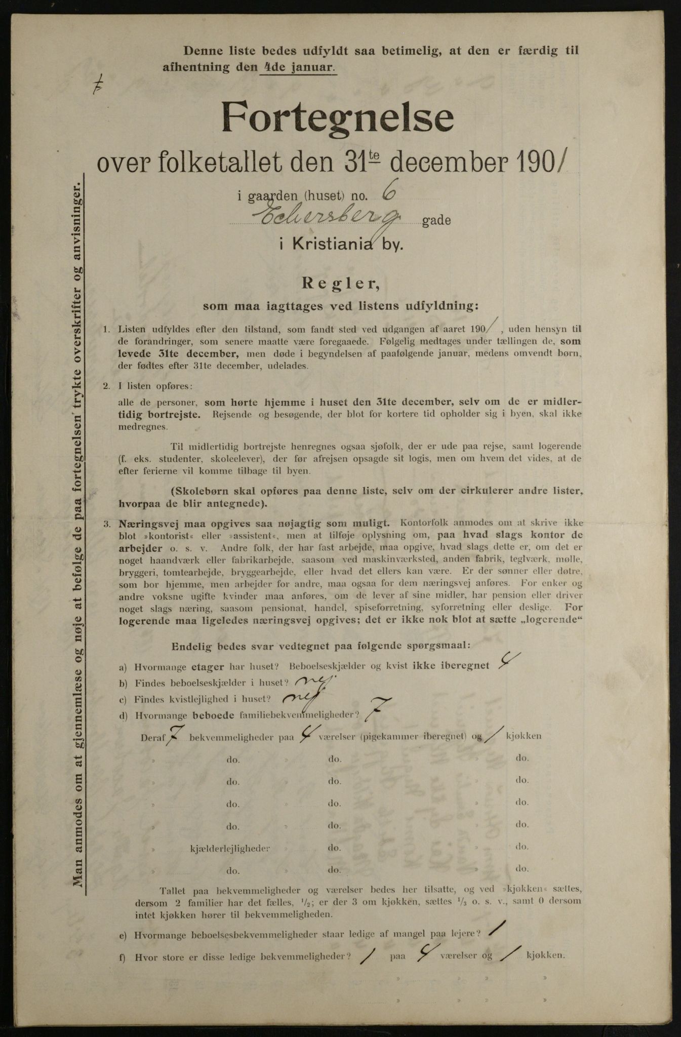 OBA, Municipal Census 1901 for Kristiania, 1901, p. 2956