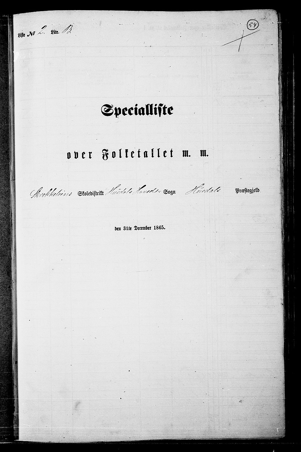 RA, 1865 census for Hurdal, 1865, p. 48