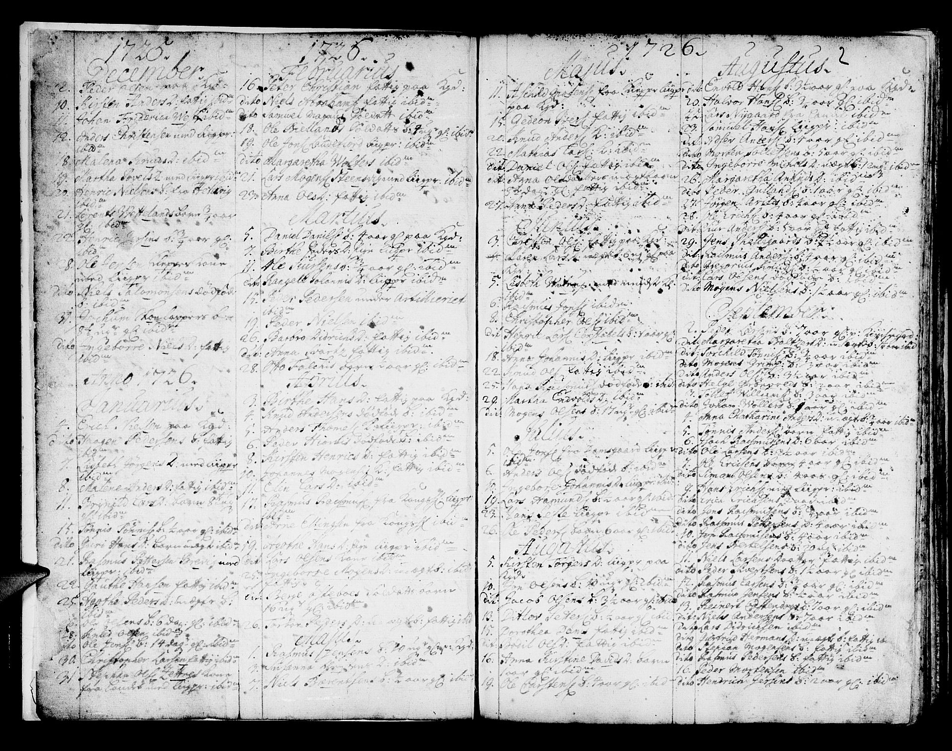 Domkirken sokneprestembete, AV/SAB-A-74801/H/Haa/L0008: Parish register (official) no. A 8, 1725-1775, p. 2