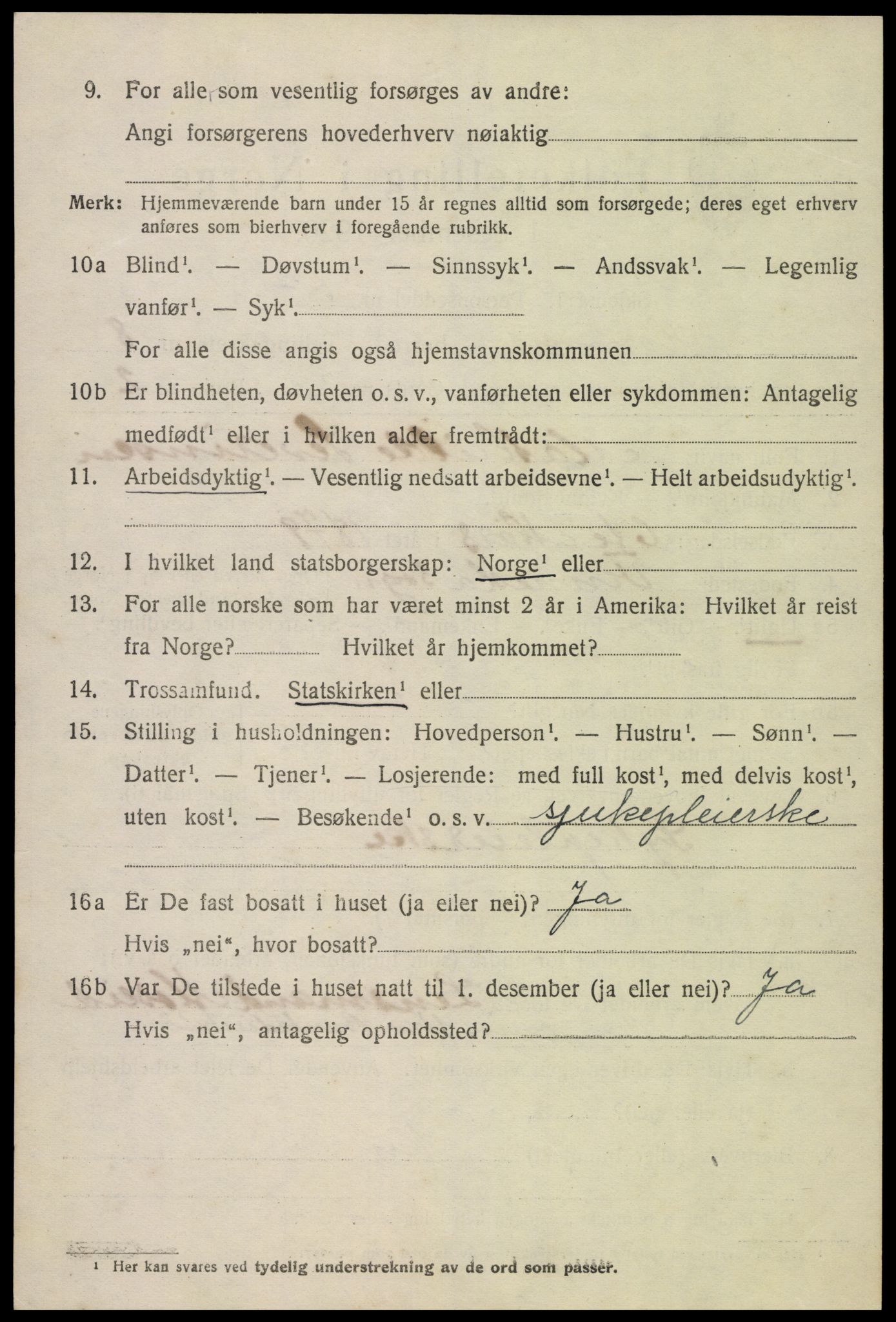 SAK, 1920 census for Hornnes, 1920, p. 1786