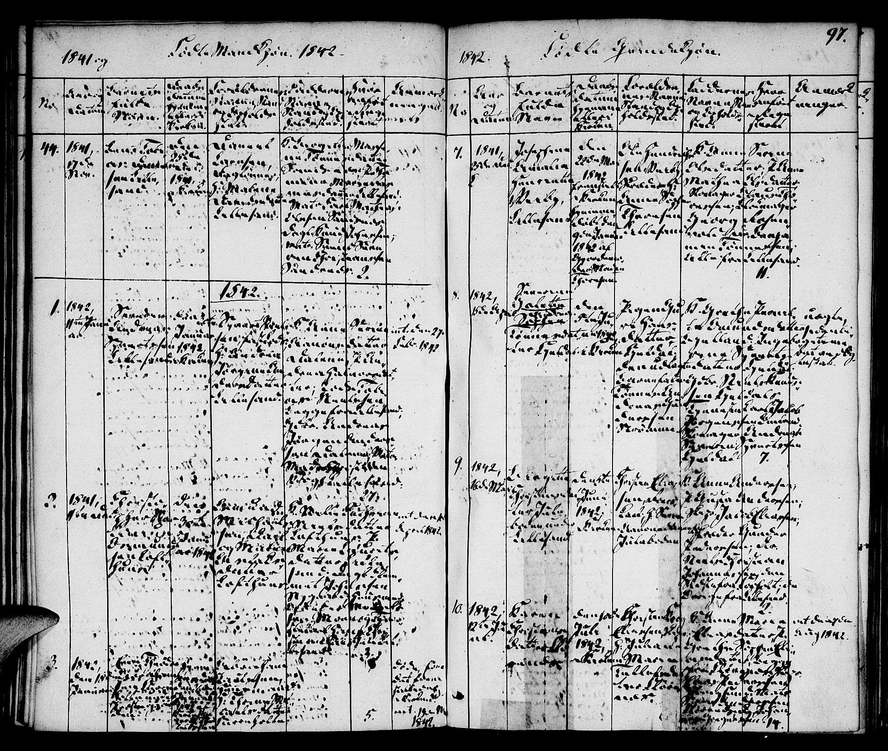 Vestre Moland sokneprestkontor, SAK/1111-0046/F/Fa/Fab/L0004: Parish register (official) no. A 4, 1835-1843, p. 97