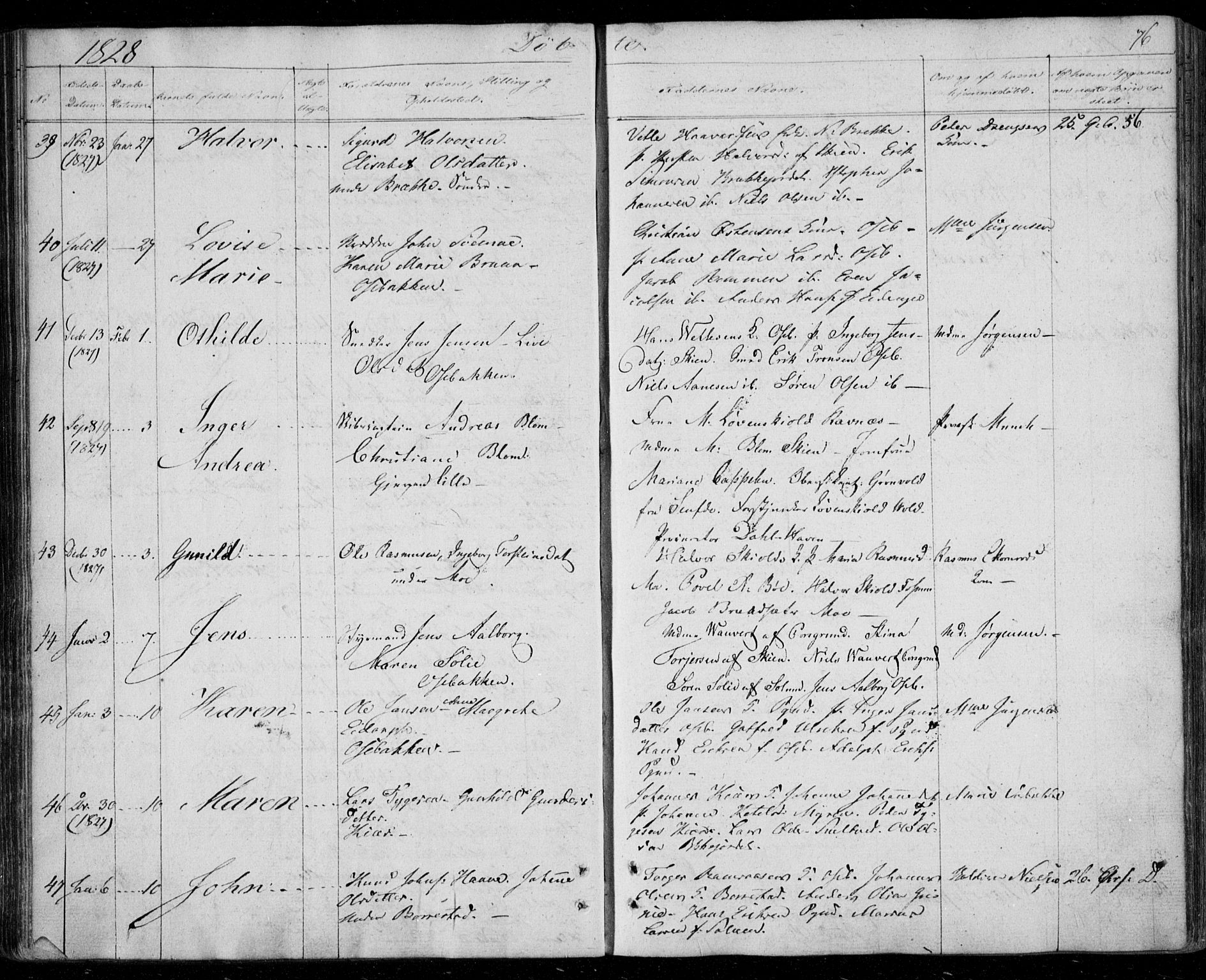 Gjerpen kirkebøker, AV/SAKO-A-265/F/Fa/L0005: Parish register (official) no. I 5, 1823-1829, p. 76