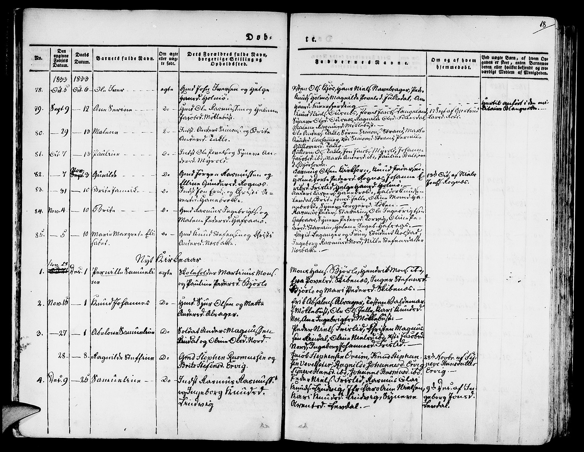 Eid sokneprestembete, AV/SAB-A-82301/H/Haa/Haaa/L0006: Parish register (official) no. A 6, 1831-1843, p. 18