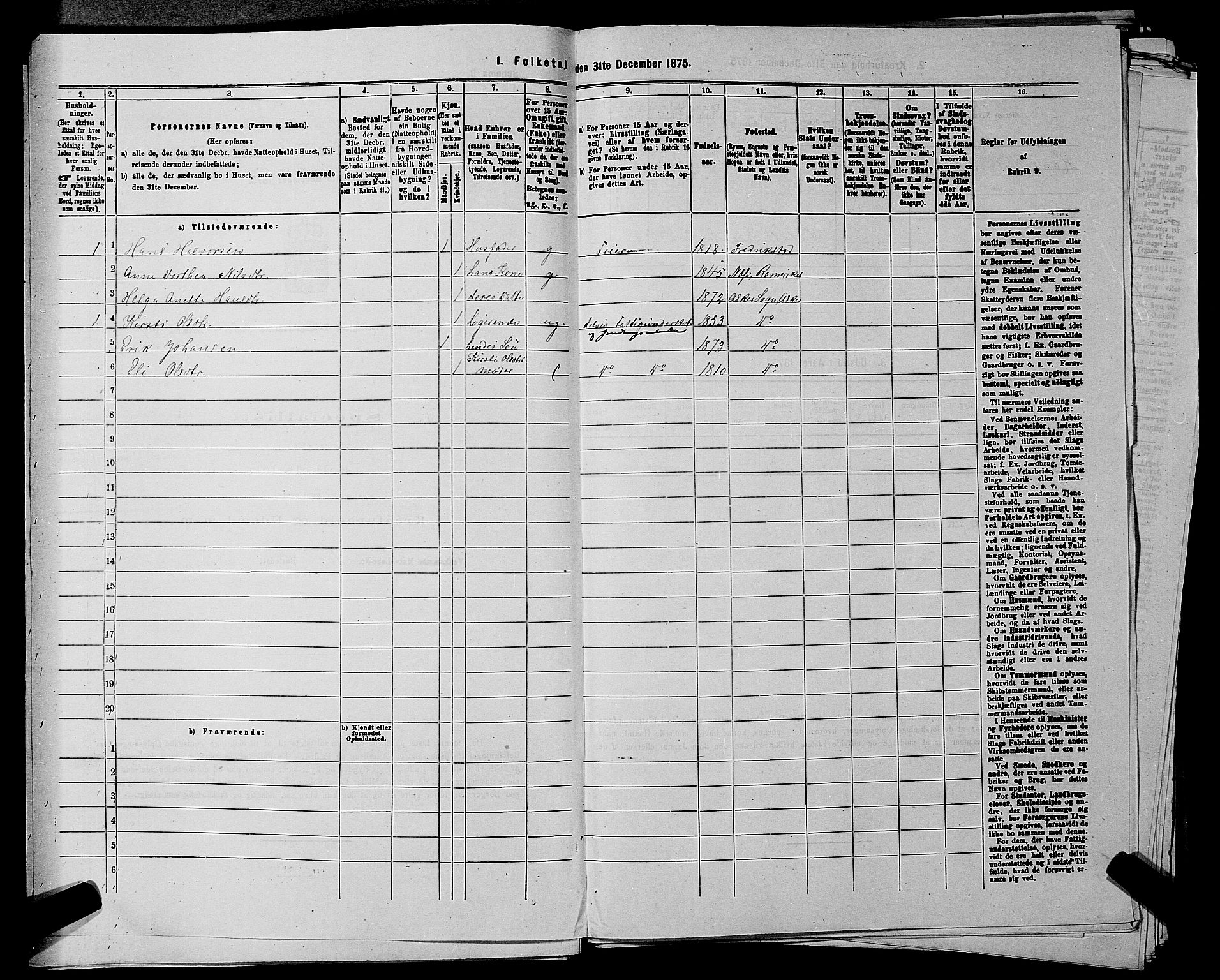 RA, 1875 census for 0220P Asker, 1875, p. 776