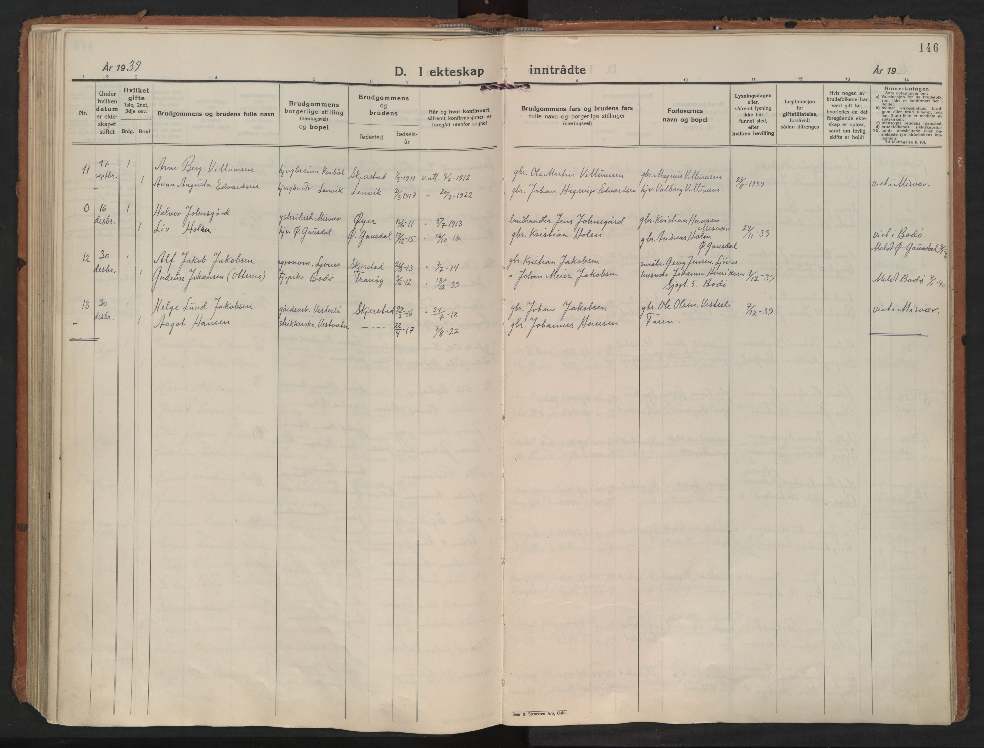 Ministerialprotokoller, klokkerbøker og fødselsregistre - Nordland, AV/SAT-A-1459/852/L0749: Parish register (official) no. 852A19, 1933-1951, p. 146