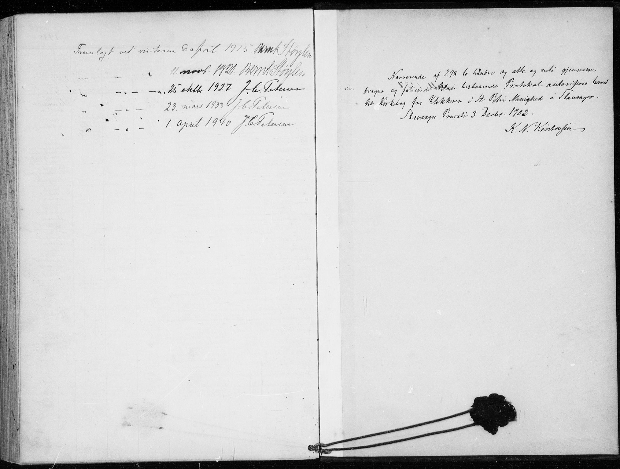 St. Petri sokneprestkontor, SAST/A-101813/001/30/30BB/L0009: Parish register (copy) no. B 9, 1902-1935