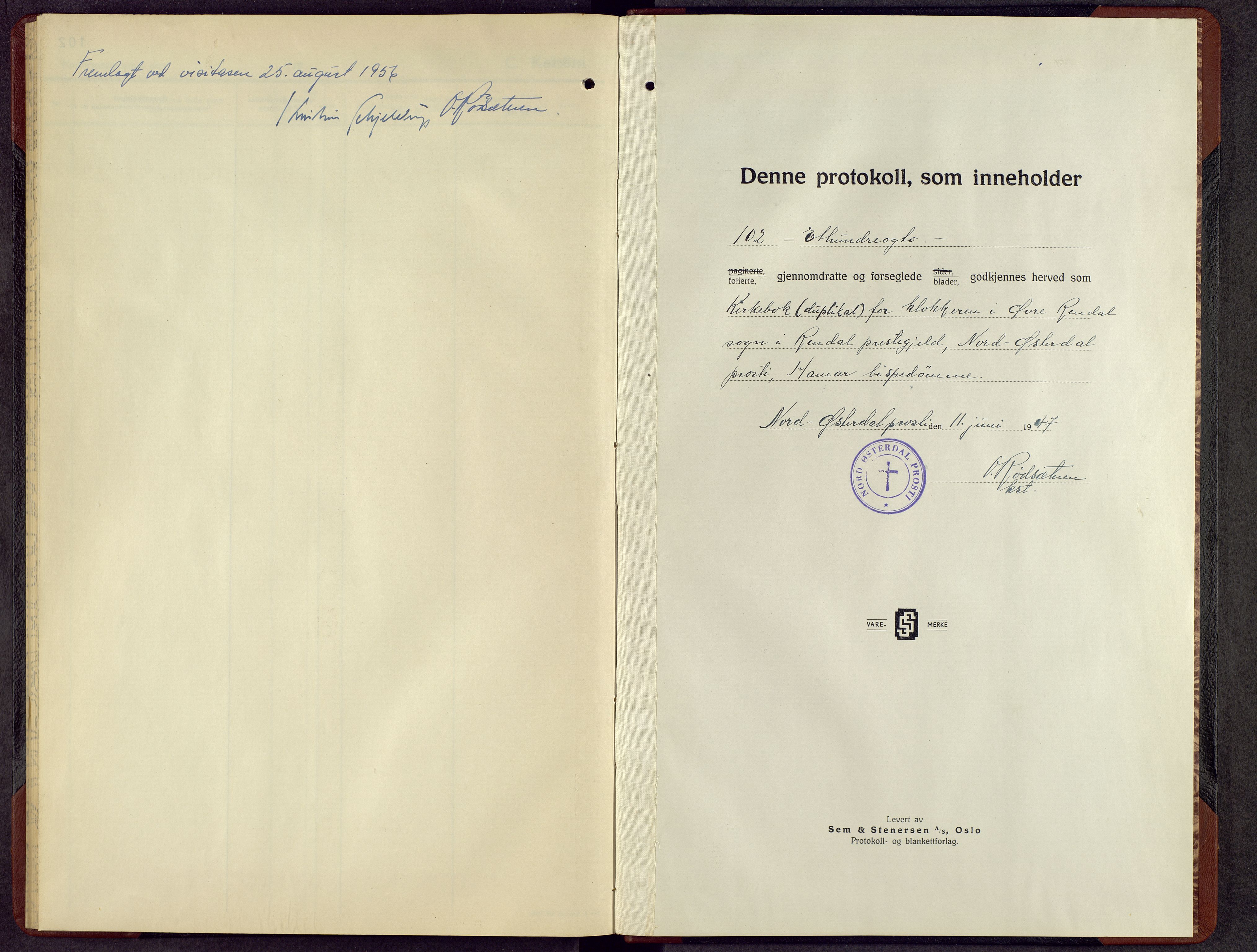 Rendalen prestekontor, SAH/PREST-054/H/Ha/Hab/L0007: Parish register (copy) no. 7, 1949-1958