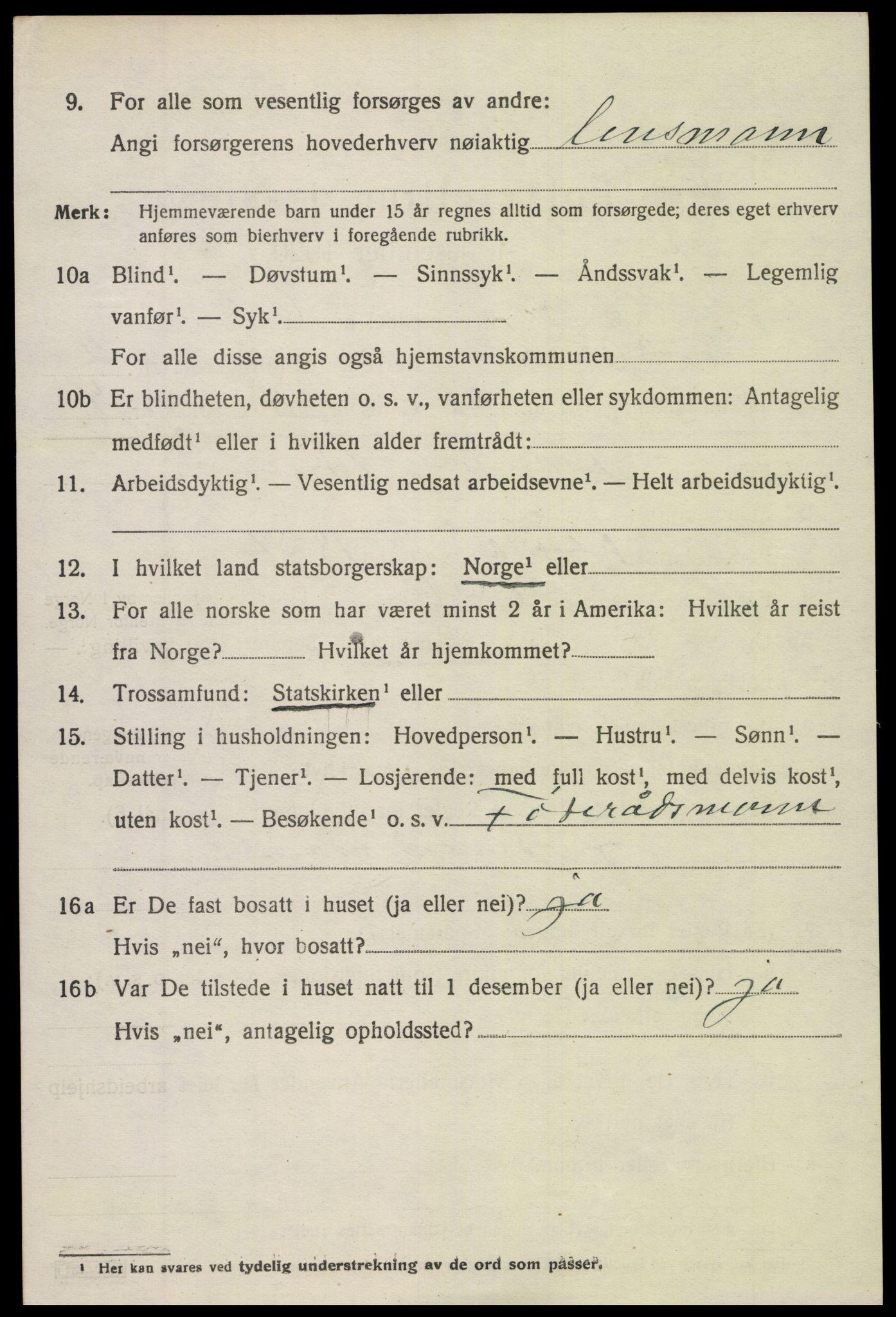 SAK, 1920 census for Holt, 1920, p. 2297