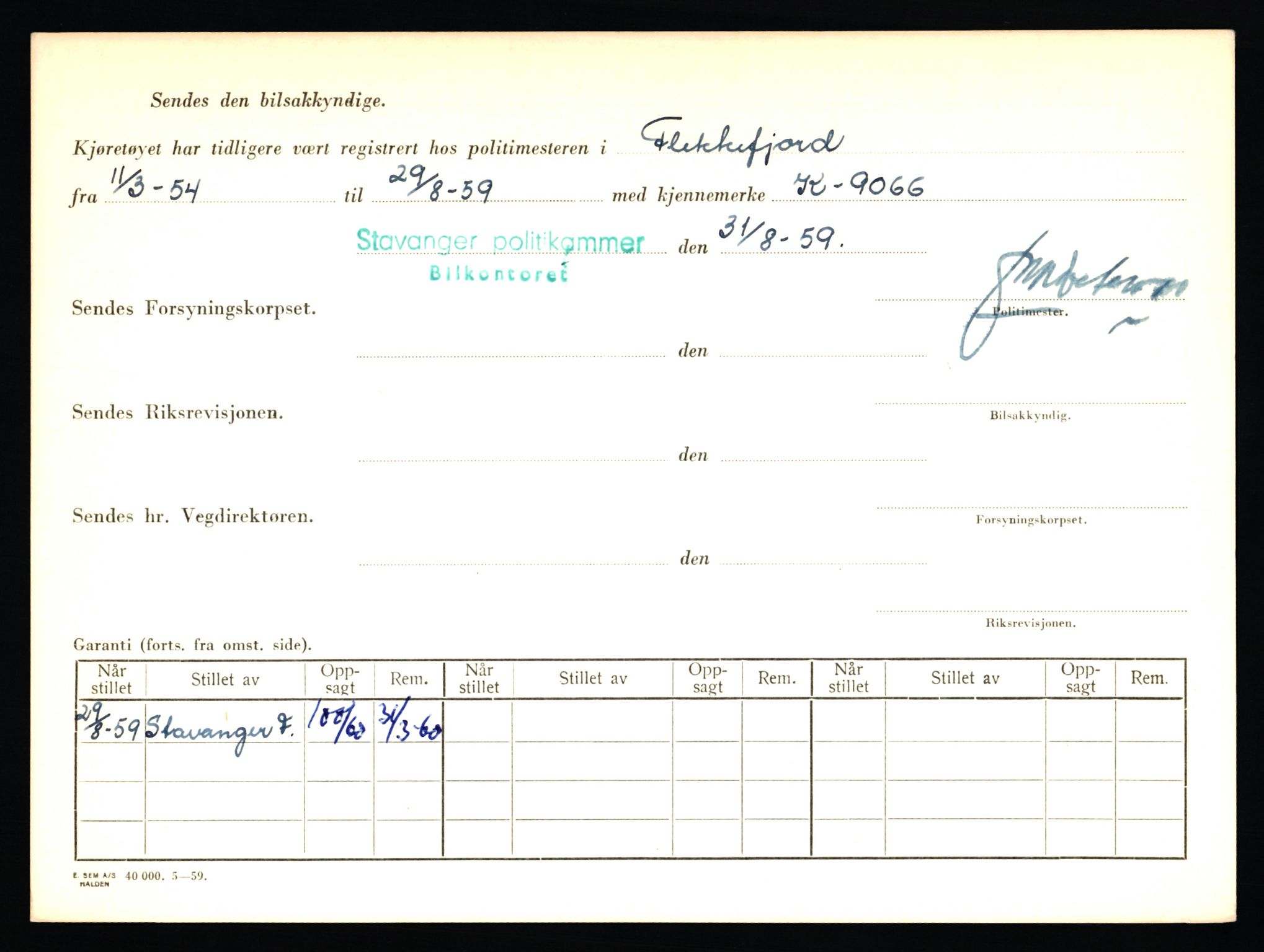 Stavanger trafikkstasjon, AV/SAST-A-101942/0/F/L0010: L-3350 - L-3699, 1930-1971, p. 268