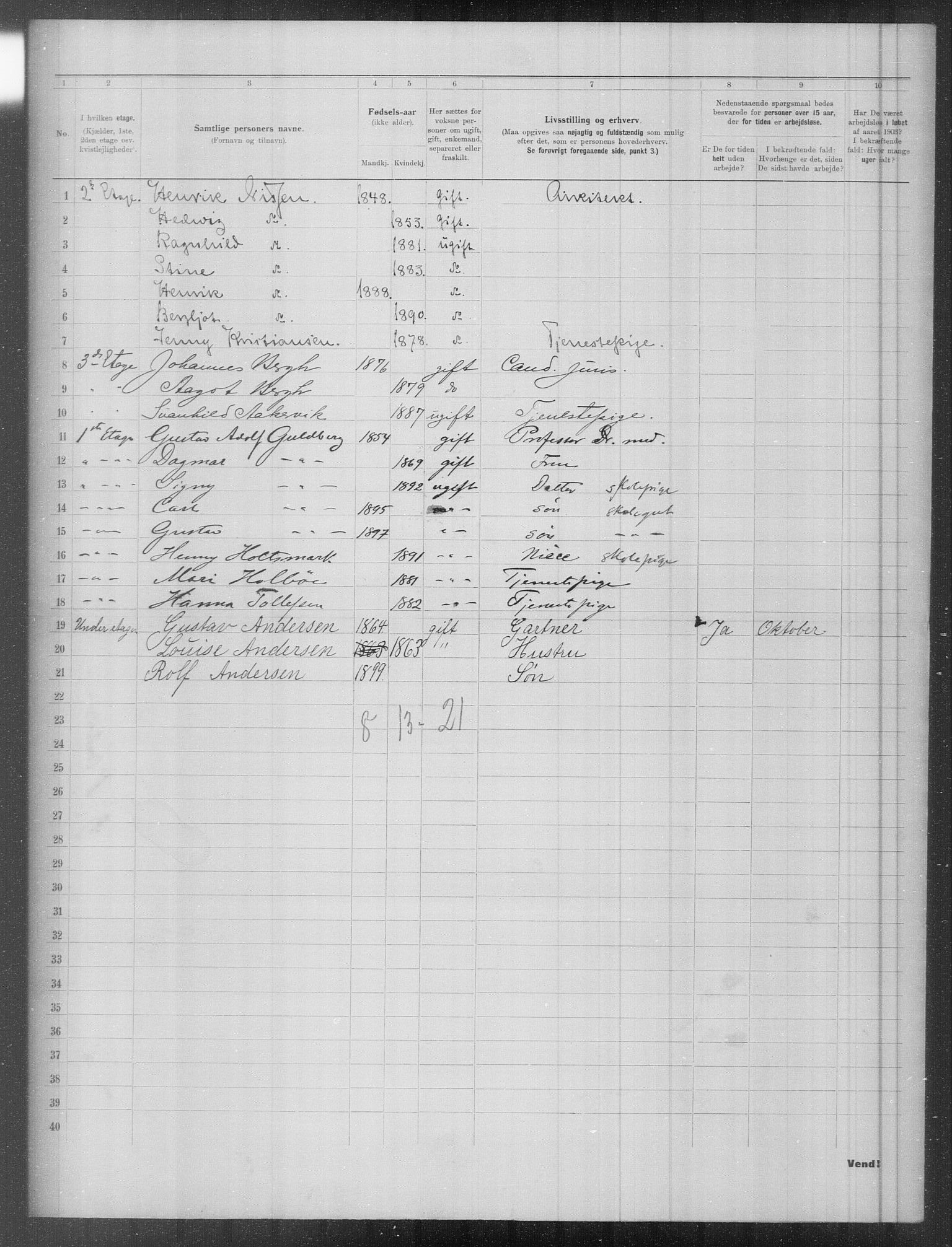 OBA, Municipal Census 1903 for Kristiania, 1903, p. 5558