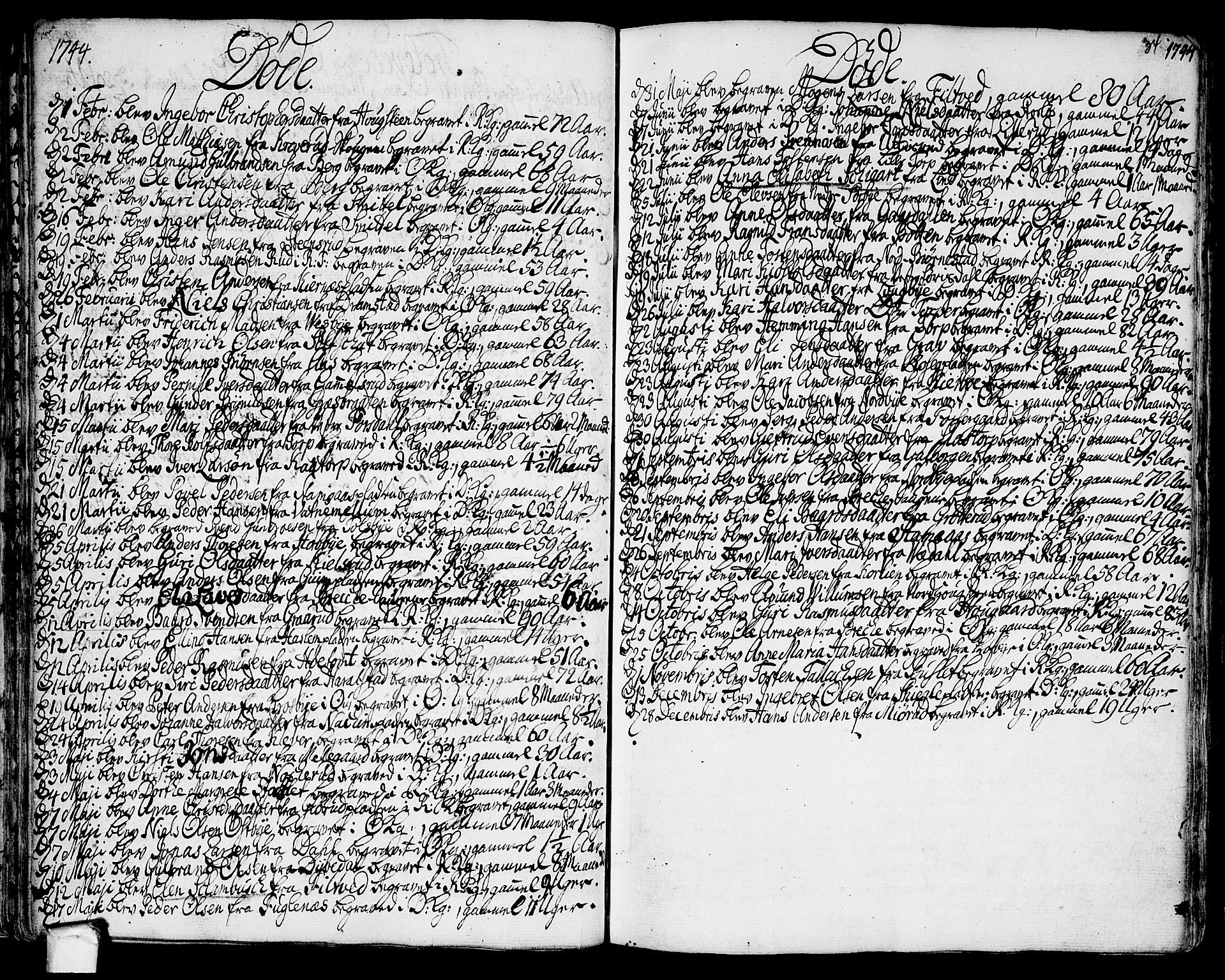 Rakkestad prestekontor Kirkebøker, AV/SAO-A-2008/F/Fa/L0002: Parish register (official) no. I 2, 1741-1751, p. 34